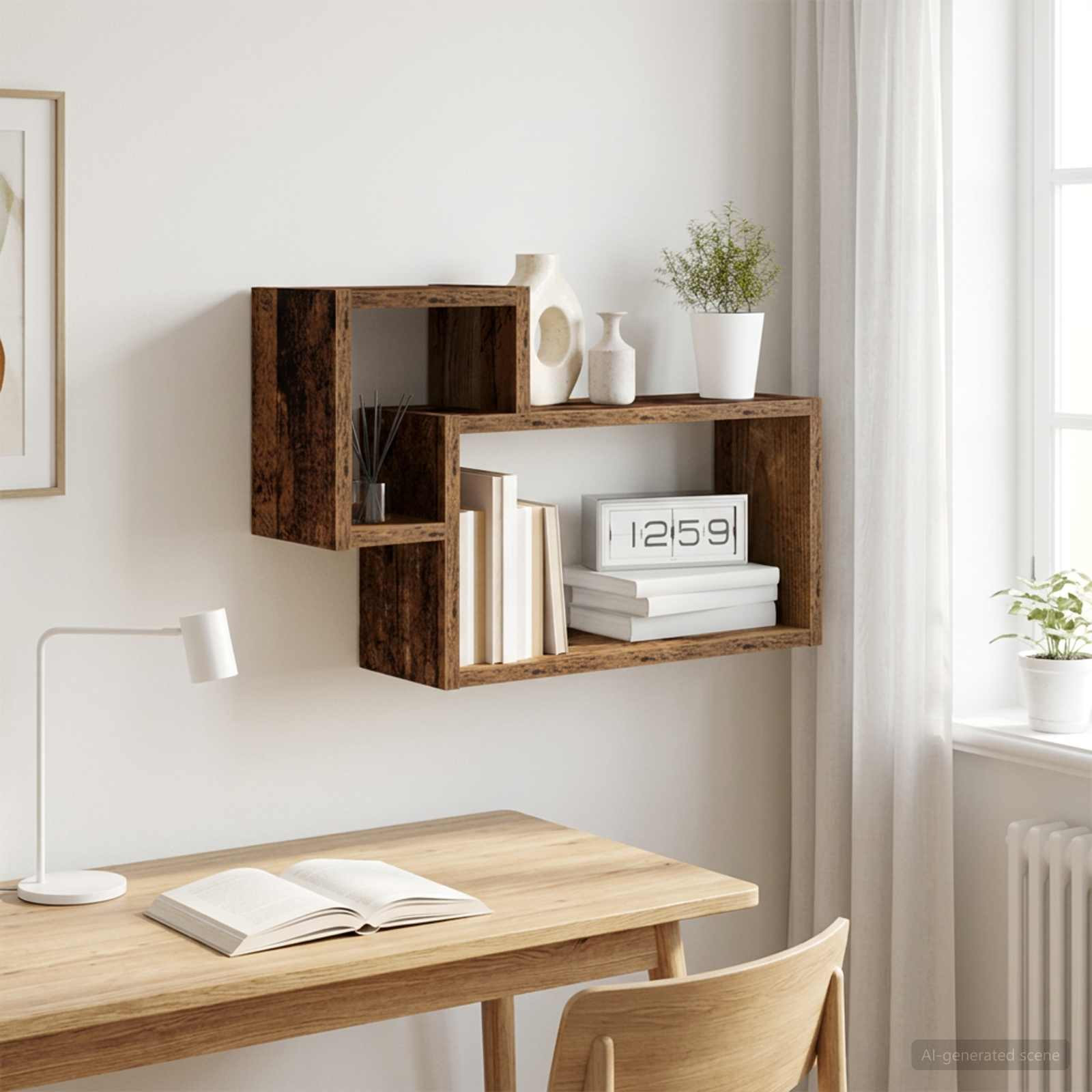 vidaXL Wandregal Wandhalterung Altholz 55 x 15 x 35 cm Holzwerkstoff