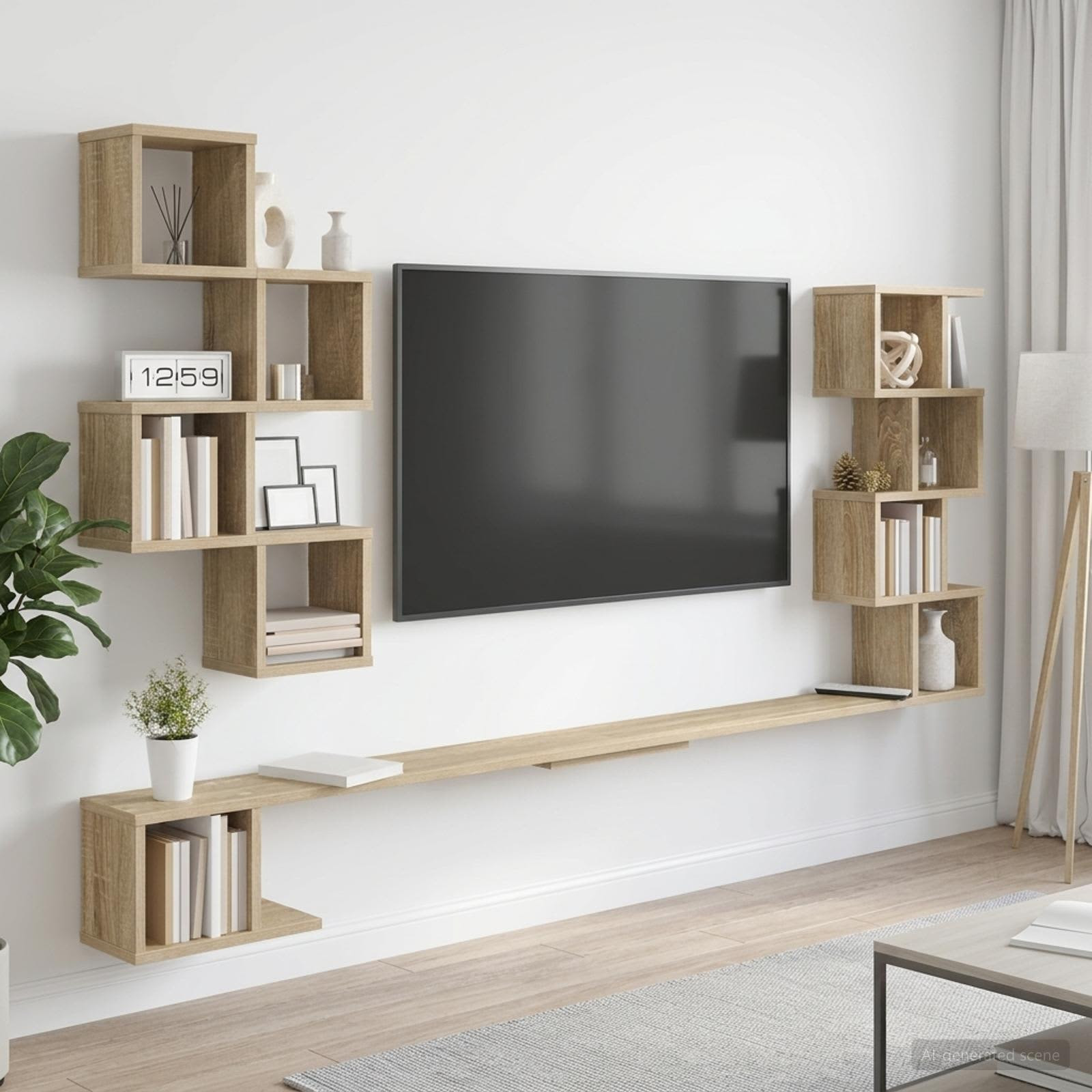 vidaXL Wandmontiertes TV-Regal Sonoma-Eiche 160 x 15 x 94 cm