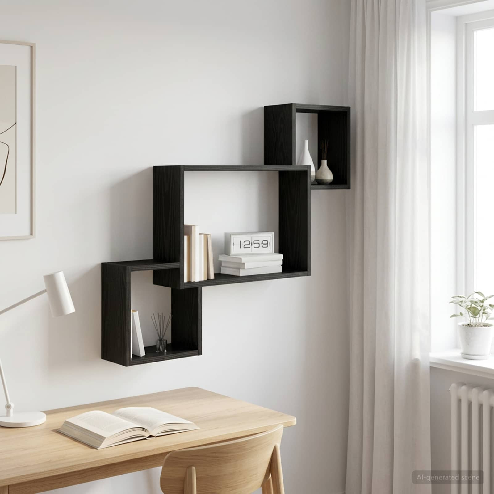 vidaXL Wandregal Wandhalterung Schwarze Eiche 91,5 x 15 x 76 cm
