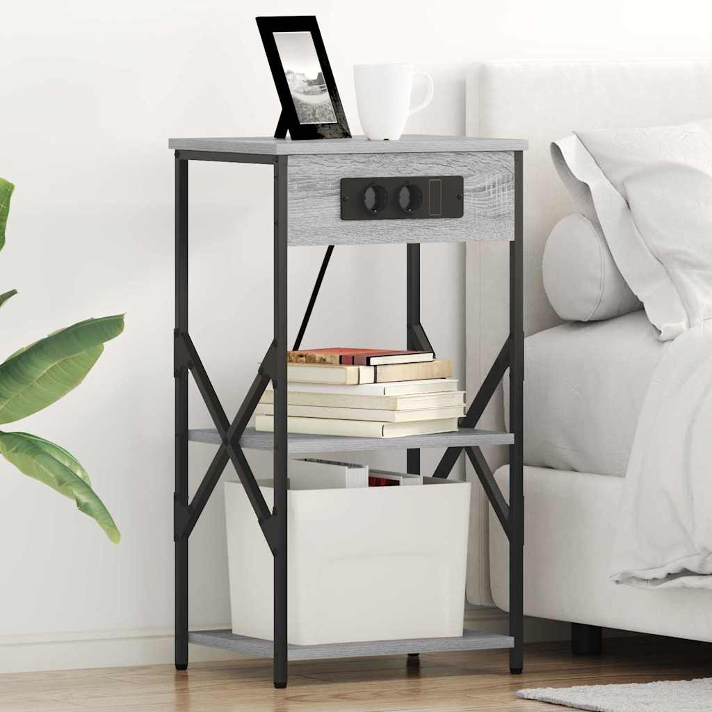 vidaXL Nachttisch Graues Sonoma 41 x 31 x 76 cm Holzwerkstoff