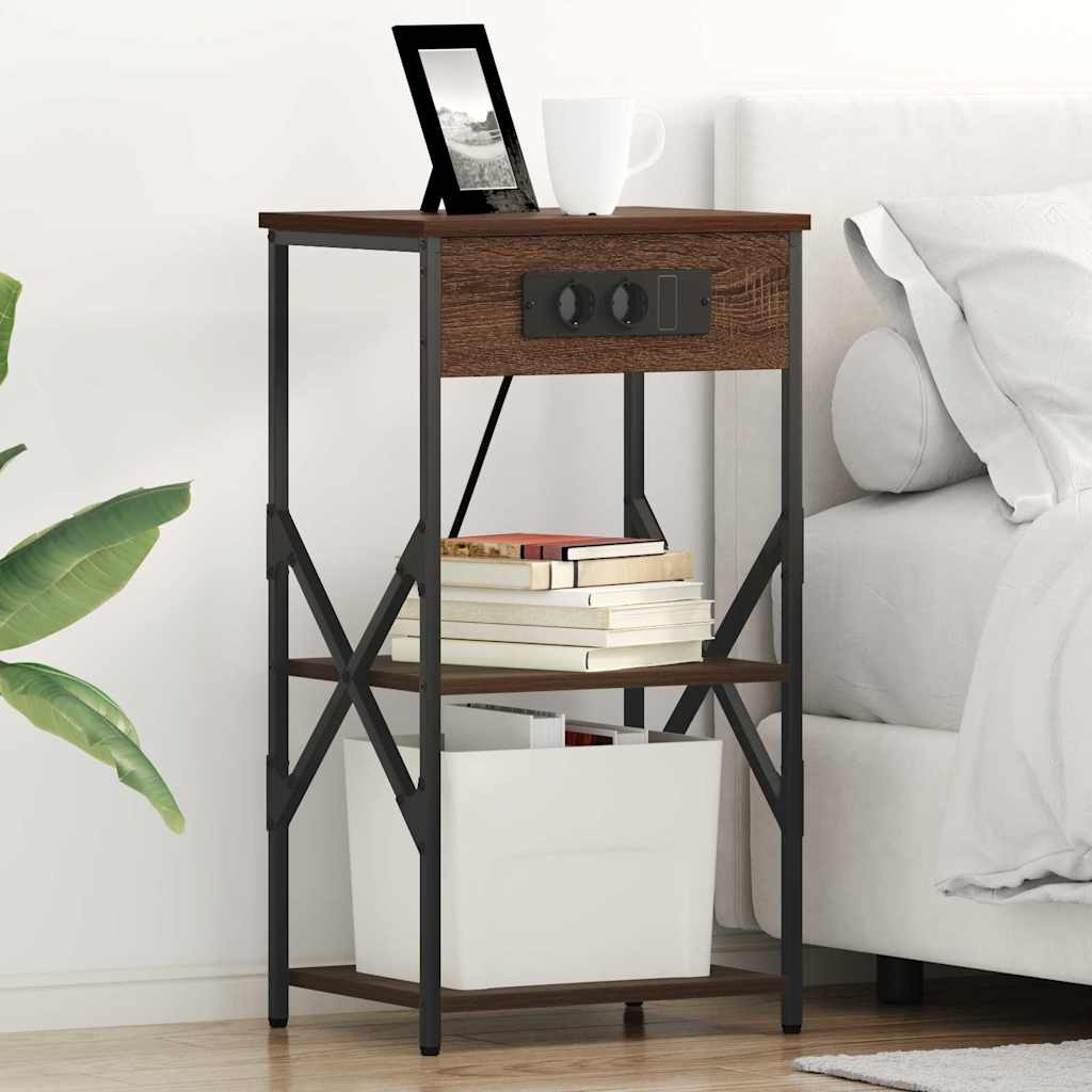 vidaXL Nachttisch Braun Eichen-Optik 41 x 31 x 76 cm Holzwerkstoff