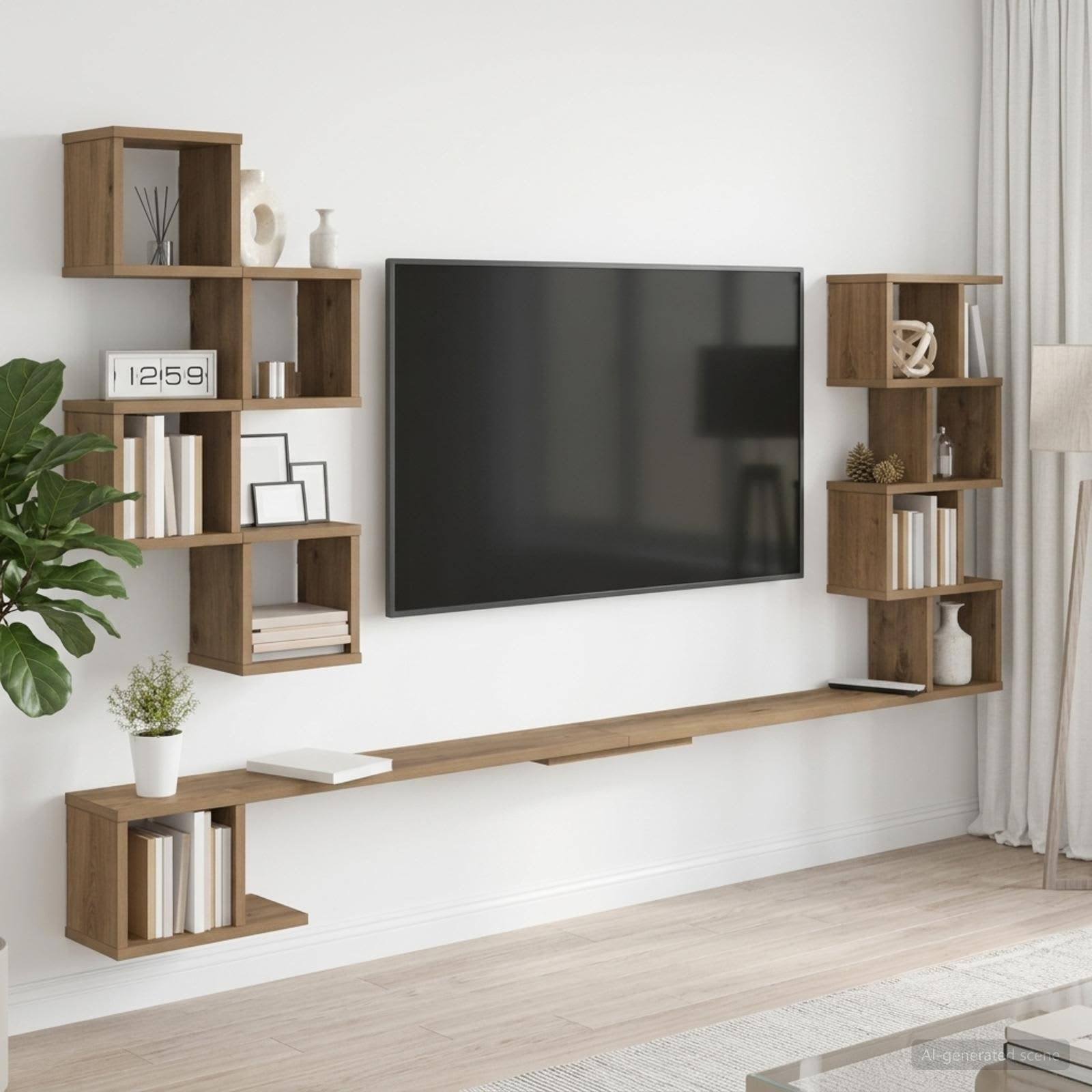 vidaXL Wandmontiertes TV-Regal Artisan-Eiche 160 x 15 x 94 cm