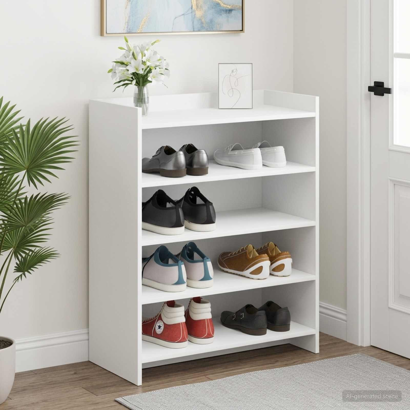 vidaXL Schuhschrank mit Speicher Weiß 73,5 x 36 x 92 cm Holzwerkstoff