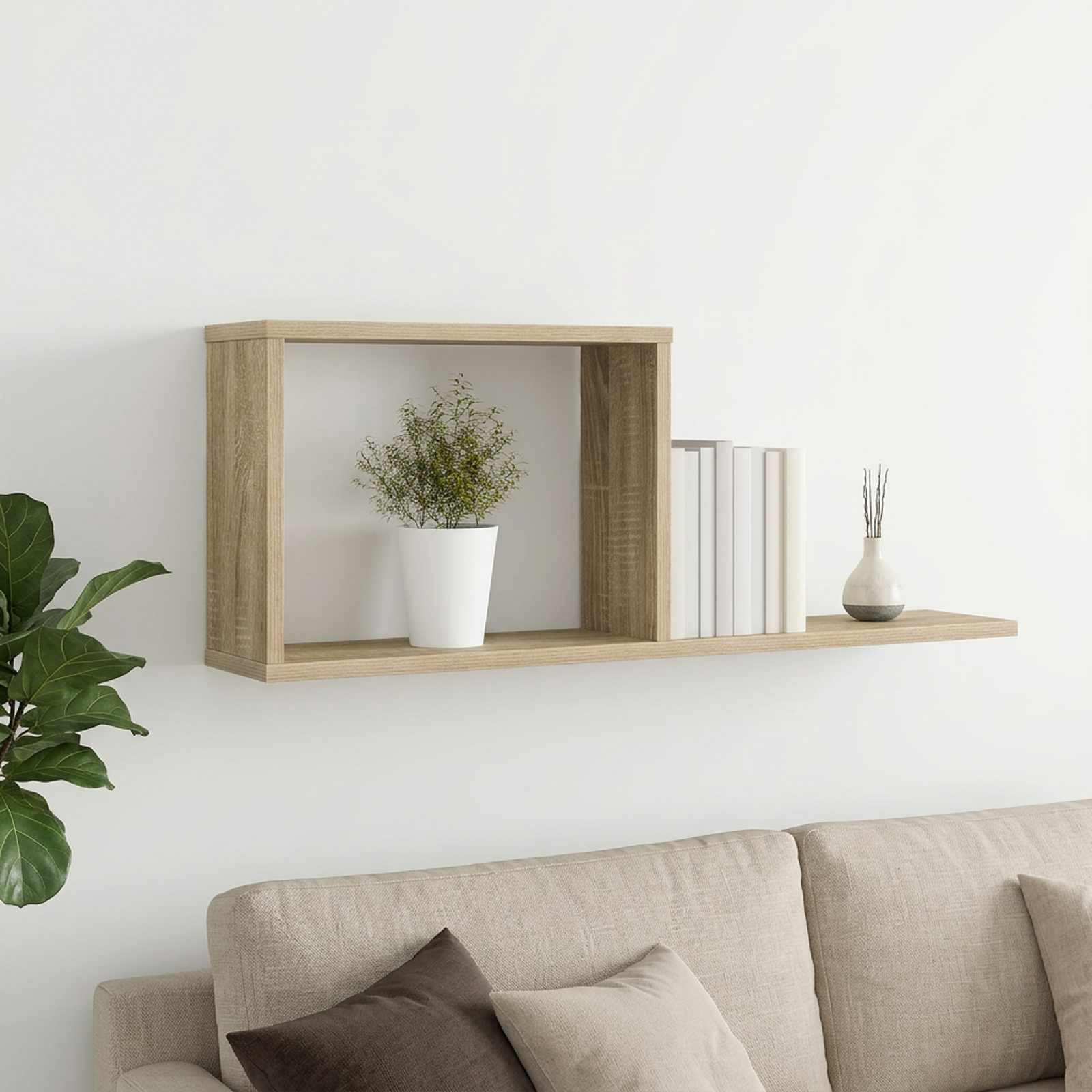 vidaXL Schweberegale Sonoma-Eiche 80 x 15 x 30 cm Holzwerkstoff