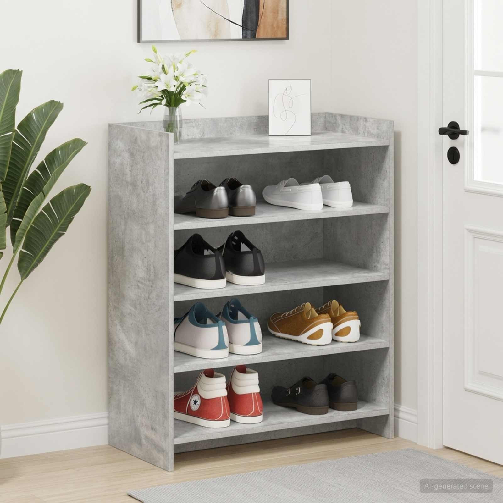 vidaXL Schuhschrank Betongrau 73,5 x 36 x 92 cm Holzwerkstoff