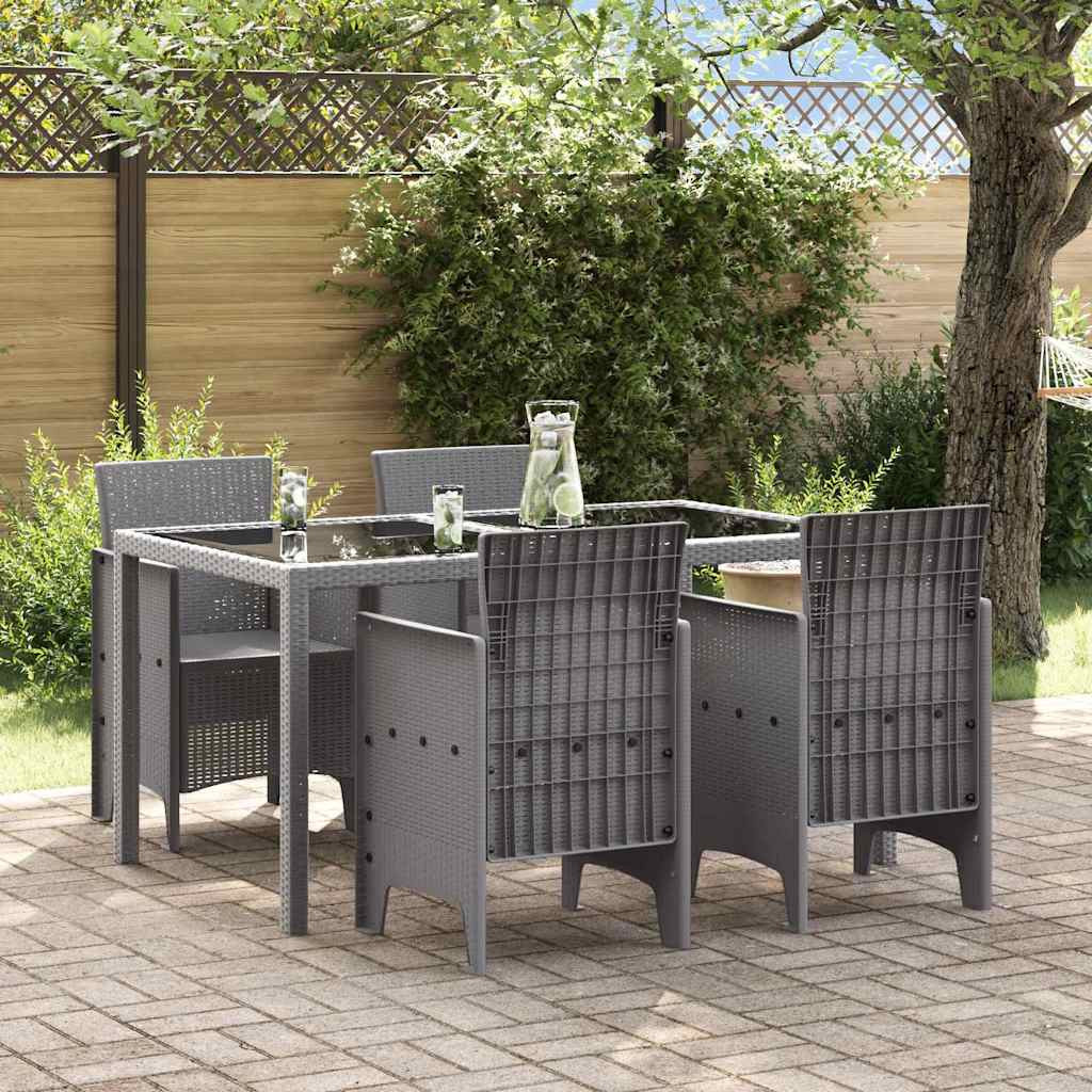 vidaXL Gartenstuhl 4 pcs Hellgrau 53 x 49 x 85 cm Polypropylen