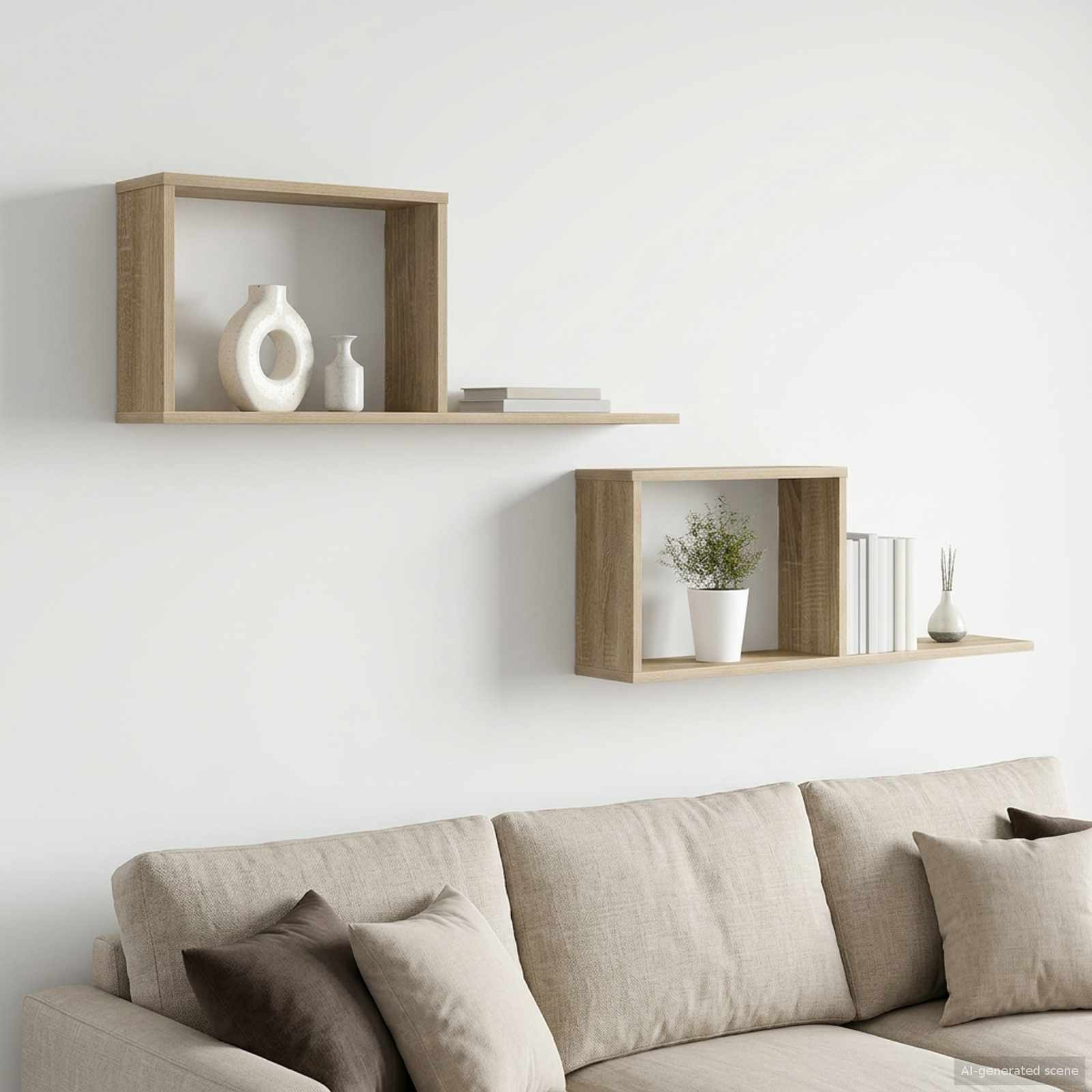 vidaXL Schweberegale 2 pcs Sonoma-Eiche 80 x 15 x 30 cm Holzwerkstoff