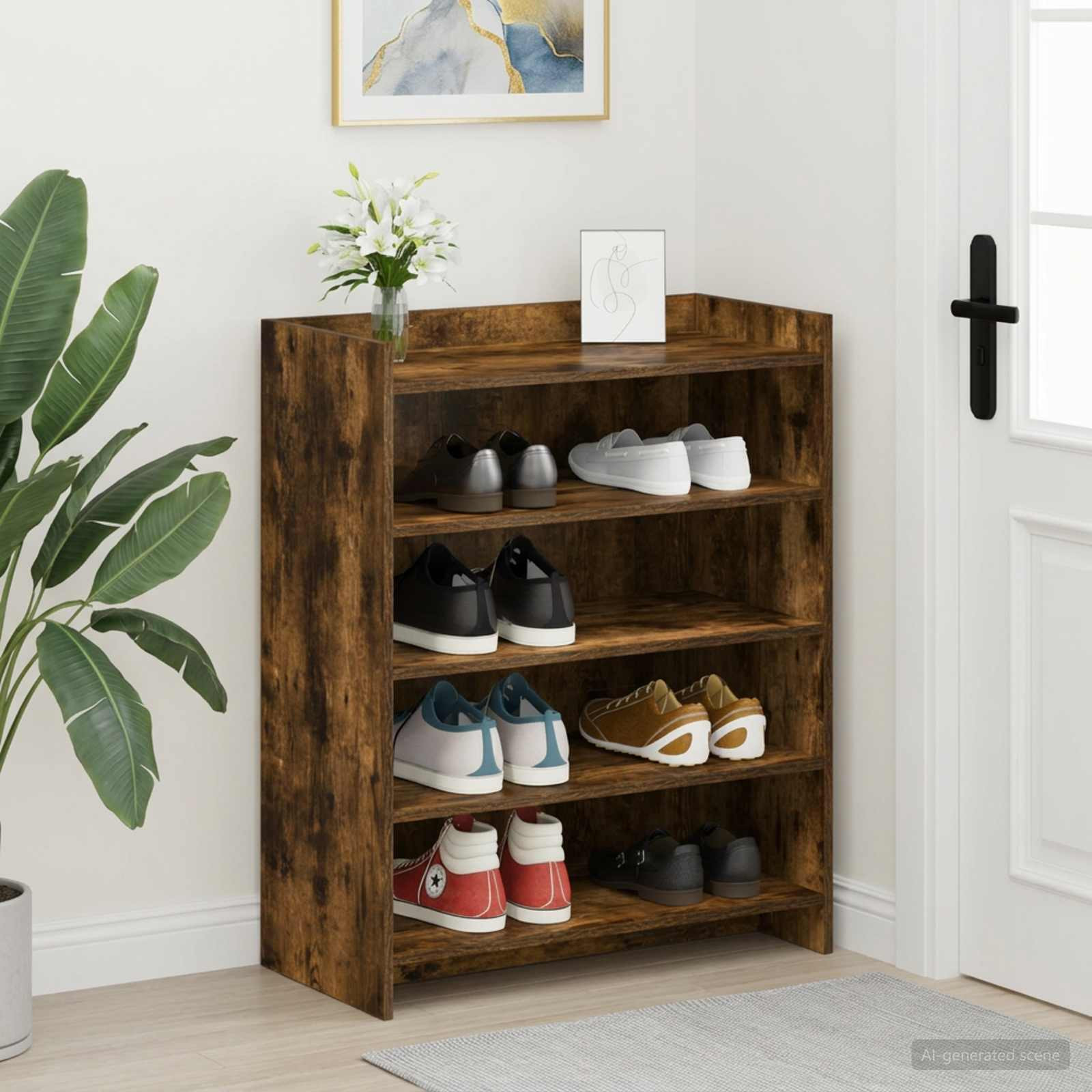vidaXL Schuhschrank Geräucherte Eiche 73,5 x 36 x 92 cm Holzwerkstoff