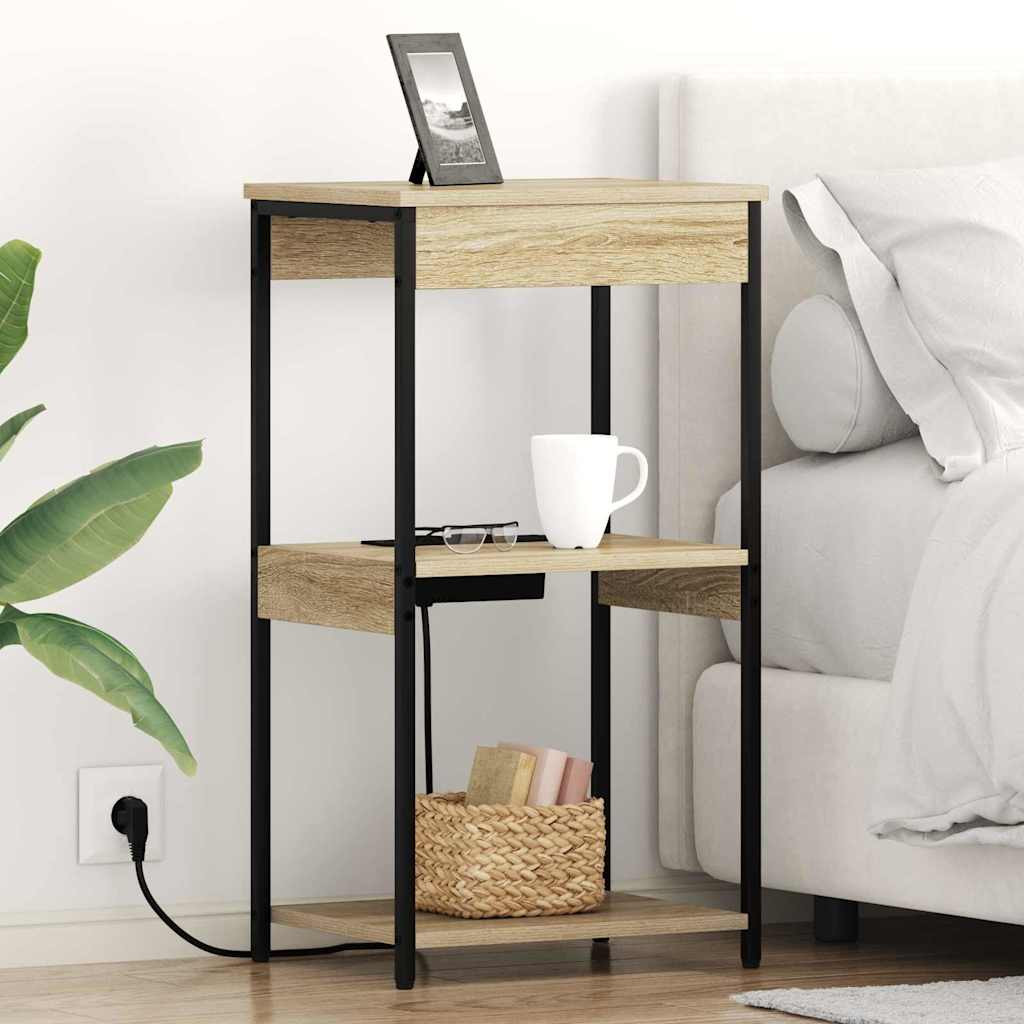 vidaXL Nachttisch mit Regal Sonoma-Eiche 41 x 31 x 76 cm Holzwerkstoff