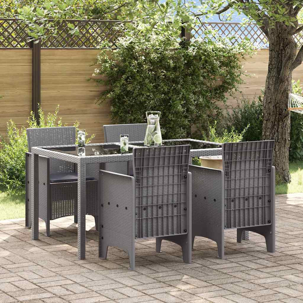 vidaXL Gartenstuhl 4 pcs Hellgrau 53 x 49 x 85 cm Polypropylen