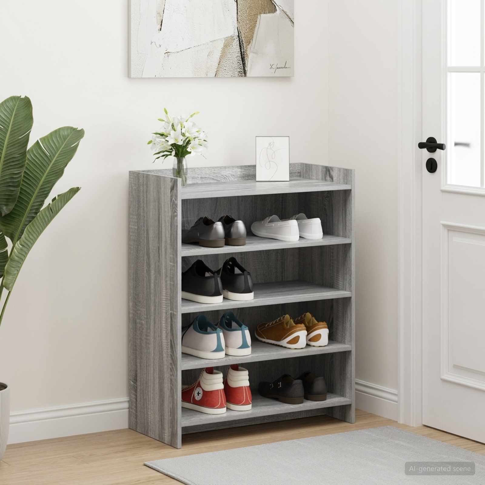 vidaXL Schuhschrank Grau Sonoma 73,5 x 36 x 92 cm Holzwerkstoff