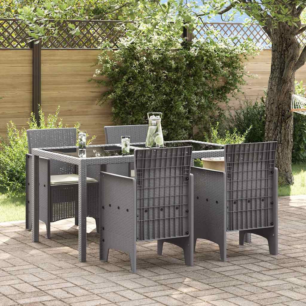 vidaXL Gartenstuhl 4 pcs Hellgrau 53 x 49 x 85 cm Polypropylen