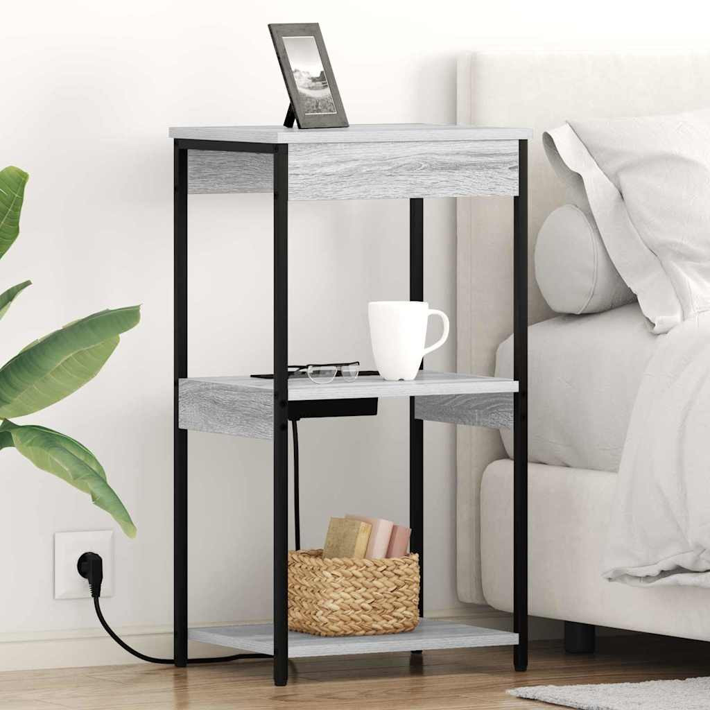 vidaXL Nachttisch Graues Sonoma 41 x 31 x 76 cm Holzwerkstoff