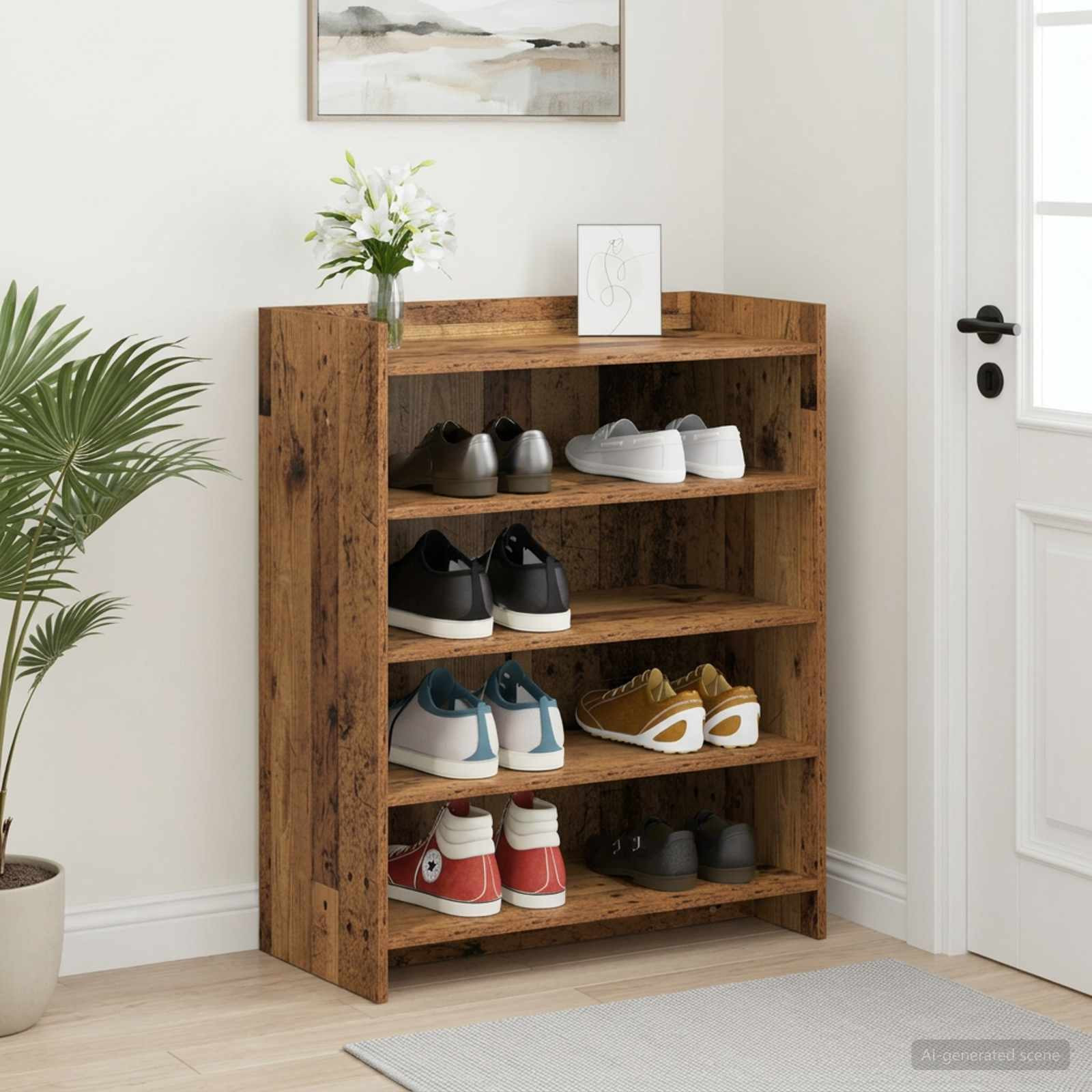 vidaXL Schuhschrank Altholz 73,5 x 36 x 92 cm Holzwerkstoff