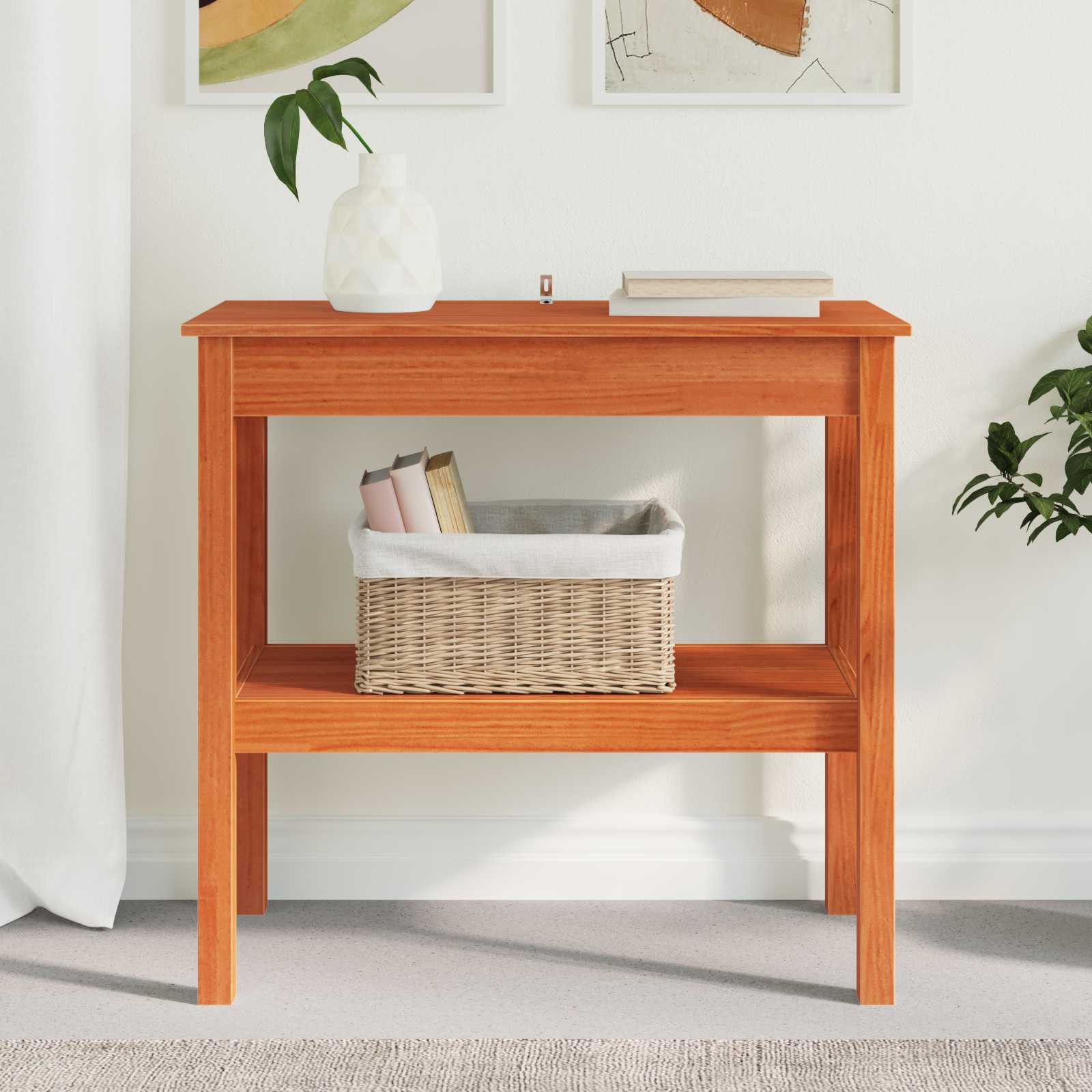vidaXL Konsolentisch Wachsbraun 80 x 40 x 75 cm Massives Kiefernholz
