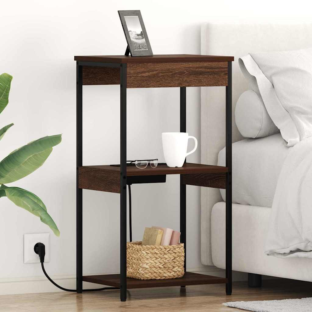 vidaXL Nachttisch Braun Eichen-Optik 41 x 31 x 76 cm Holzwerkstoff