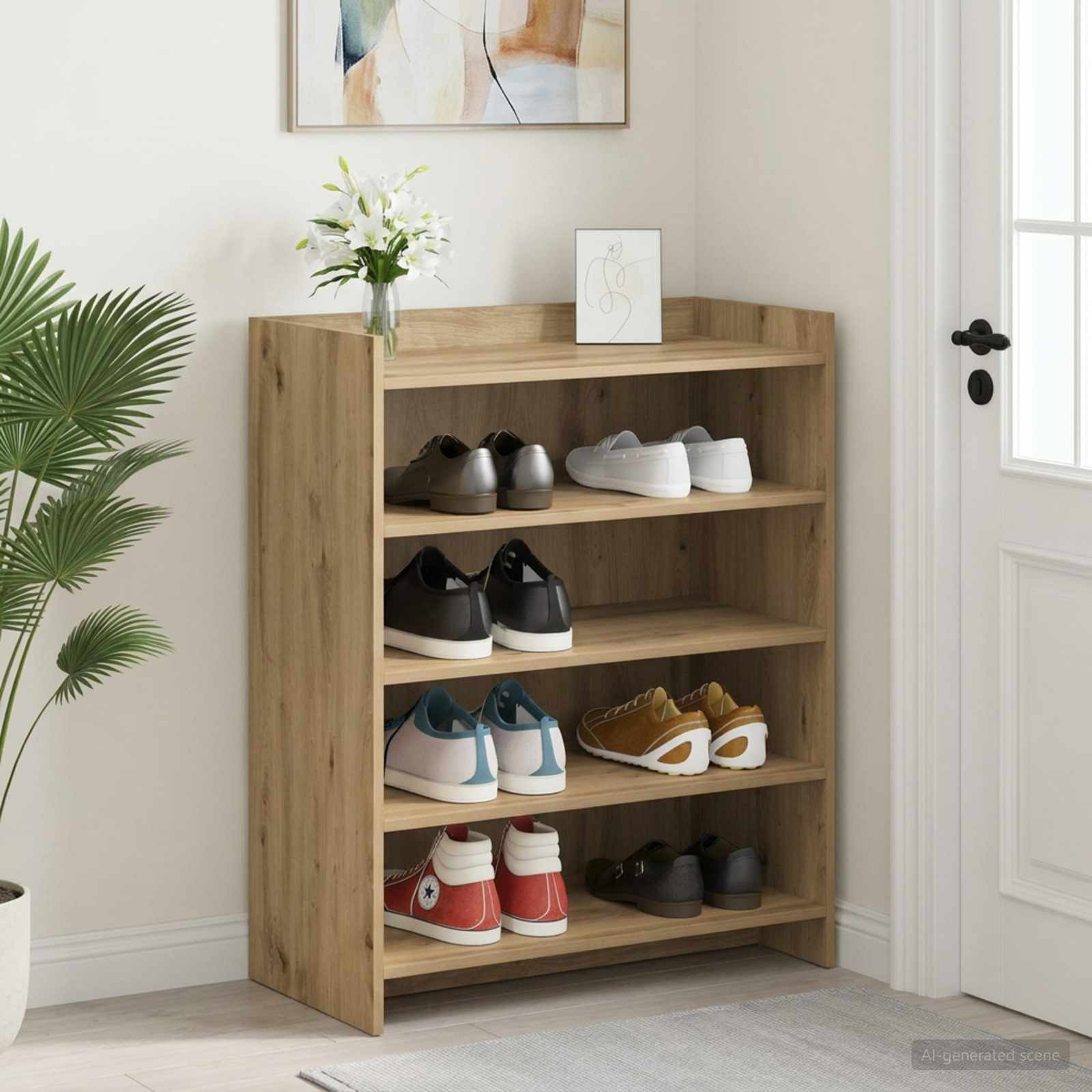 vidaXL Schuhschrank 73,5 x 36 x 92 cm Holzwerkstoff Artisan-Eiche