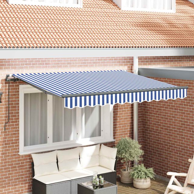 vidaXL Einziehbare Markise Blau 250 x 200 cm Stoff