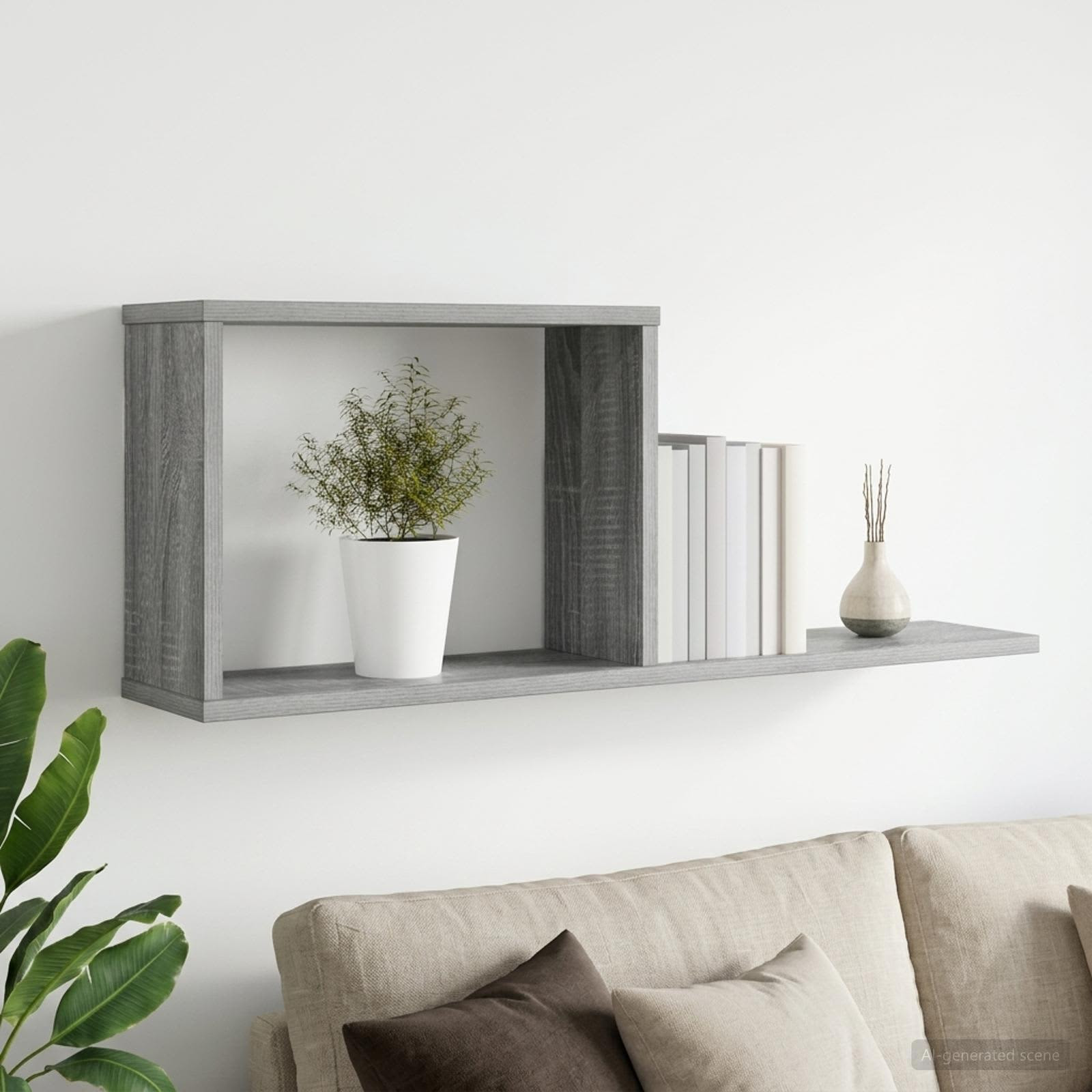 vidaXL Schweberegale Sonoma-Grau 80 x 15 x 30 cm Holzwerkstoff
