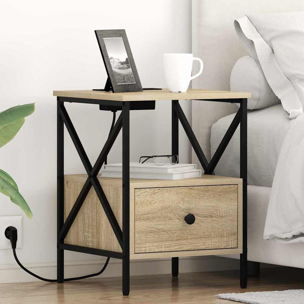 vidaXL Nachttisch 2 pcs Sonoma-Eiche 41,5 x 40,5 x 55 cm Holzwerkstoff