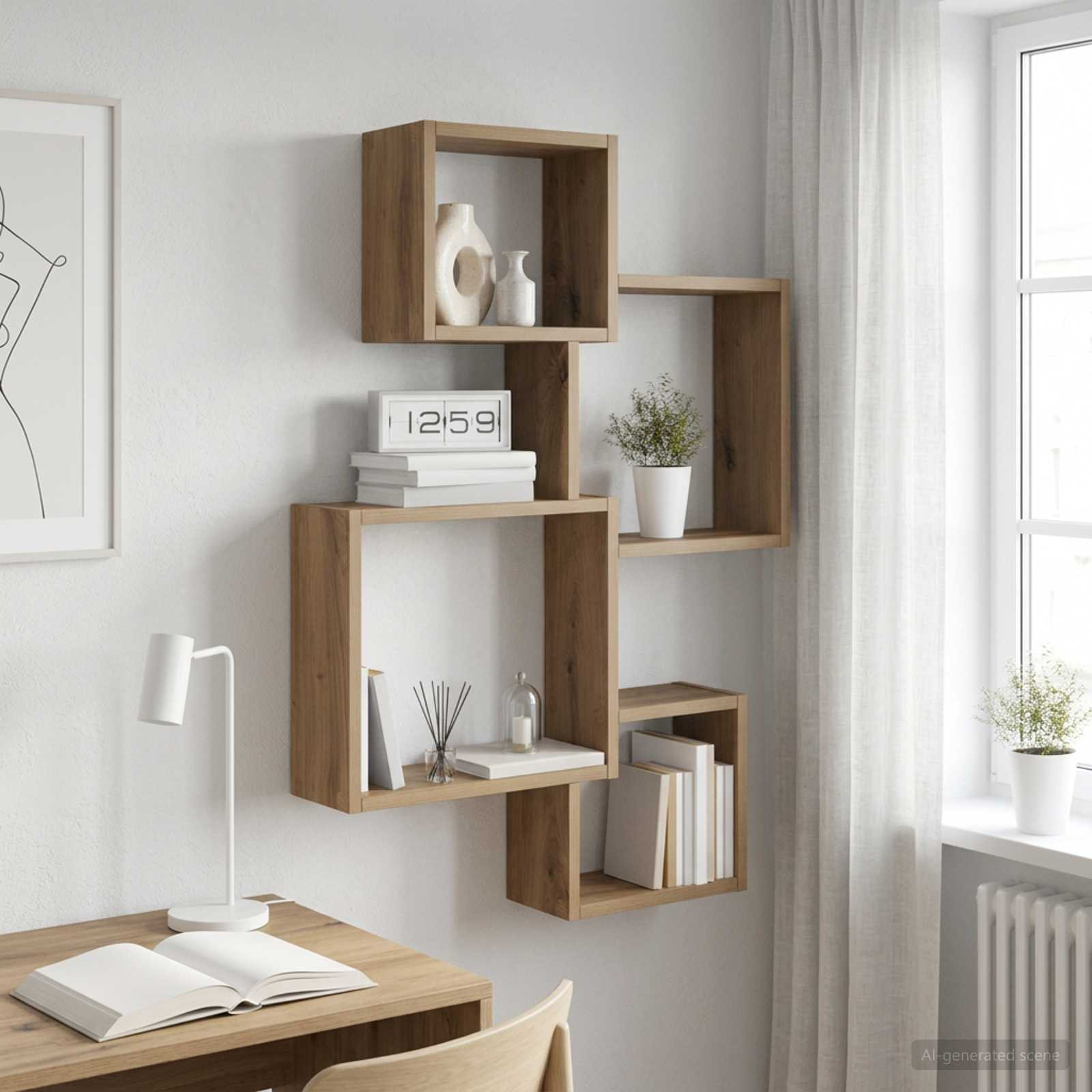 vidaXL Wandwürfelregale Wandhalterung Artisan-Eiche Holzwerkstoff