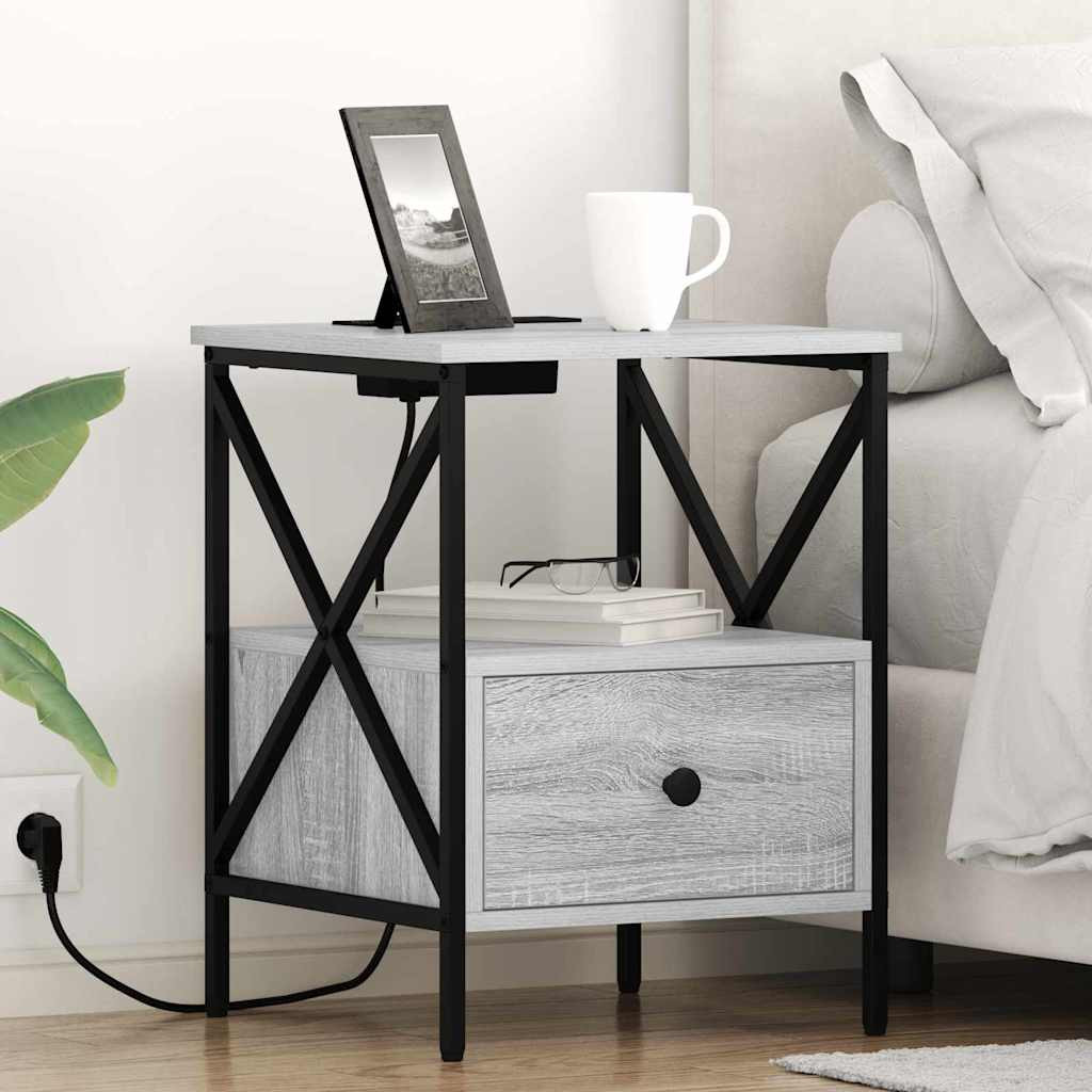 vidaXL Nachttisch Graues Sonoma 41,5 x 40,5 x 55 cm Holzwerkstoff