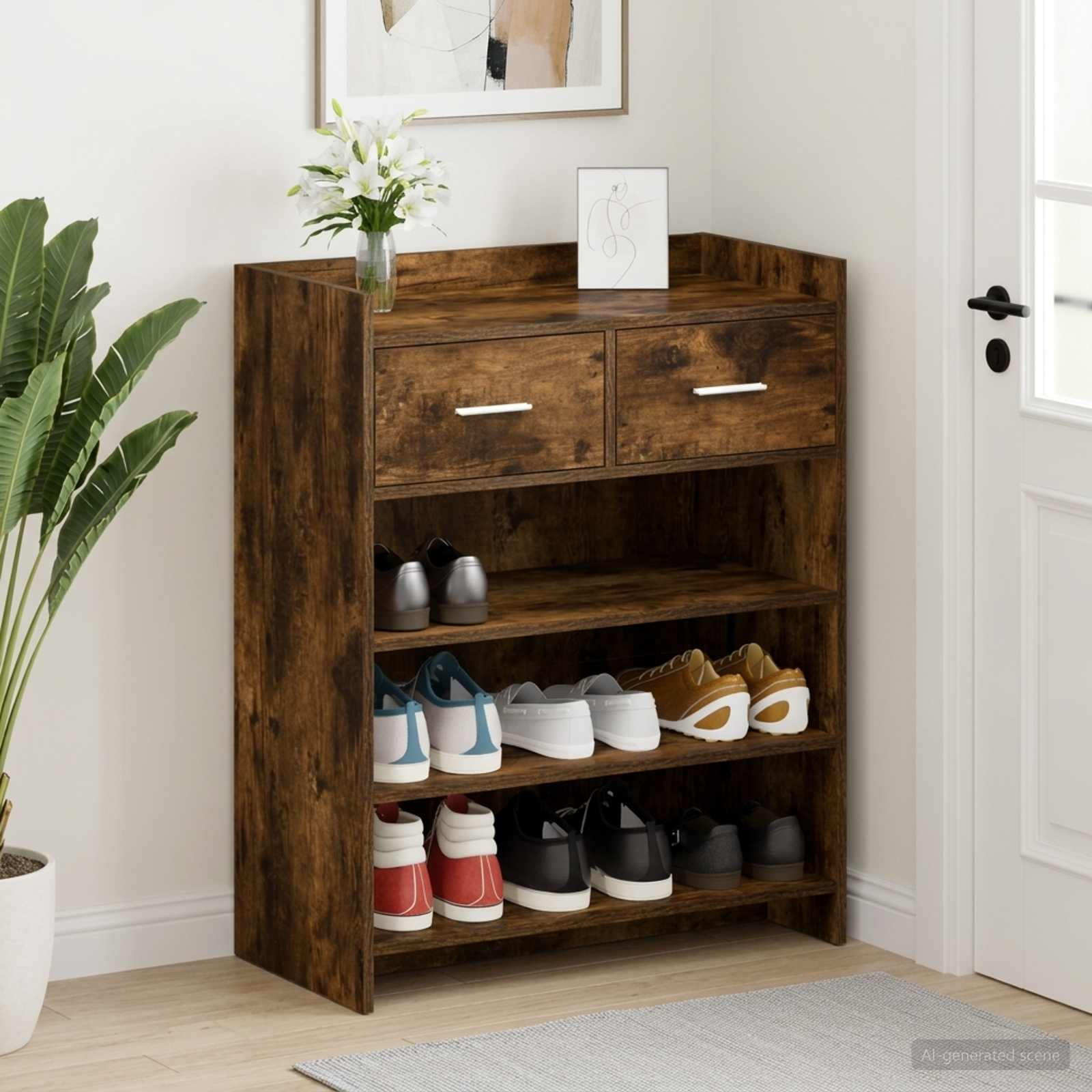vidaXL Schuhschrank Geräucherte Eiche 73,5 x 36 x 92 cm Holzwerkstoff