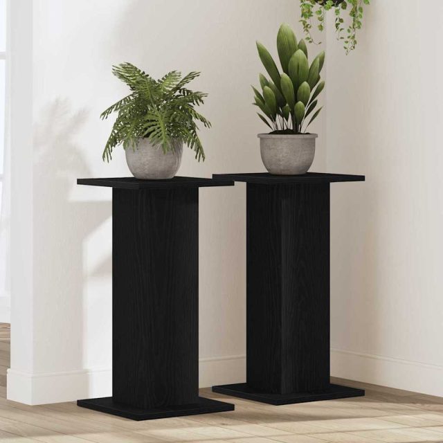 vidaXL Pflanzenständer 2 pcs Schwarz Eichen-Optik 30 x 30 x 60 cm