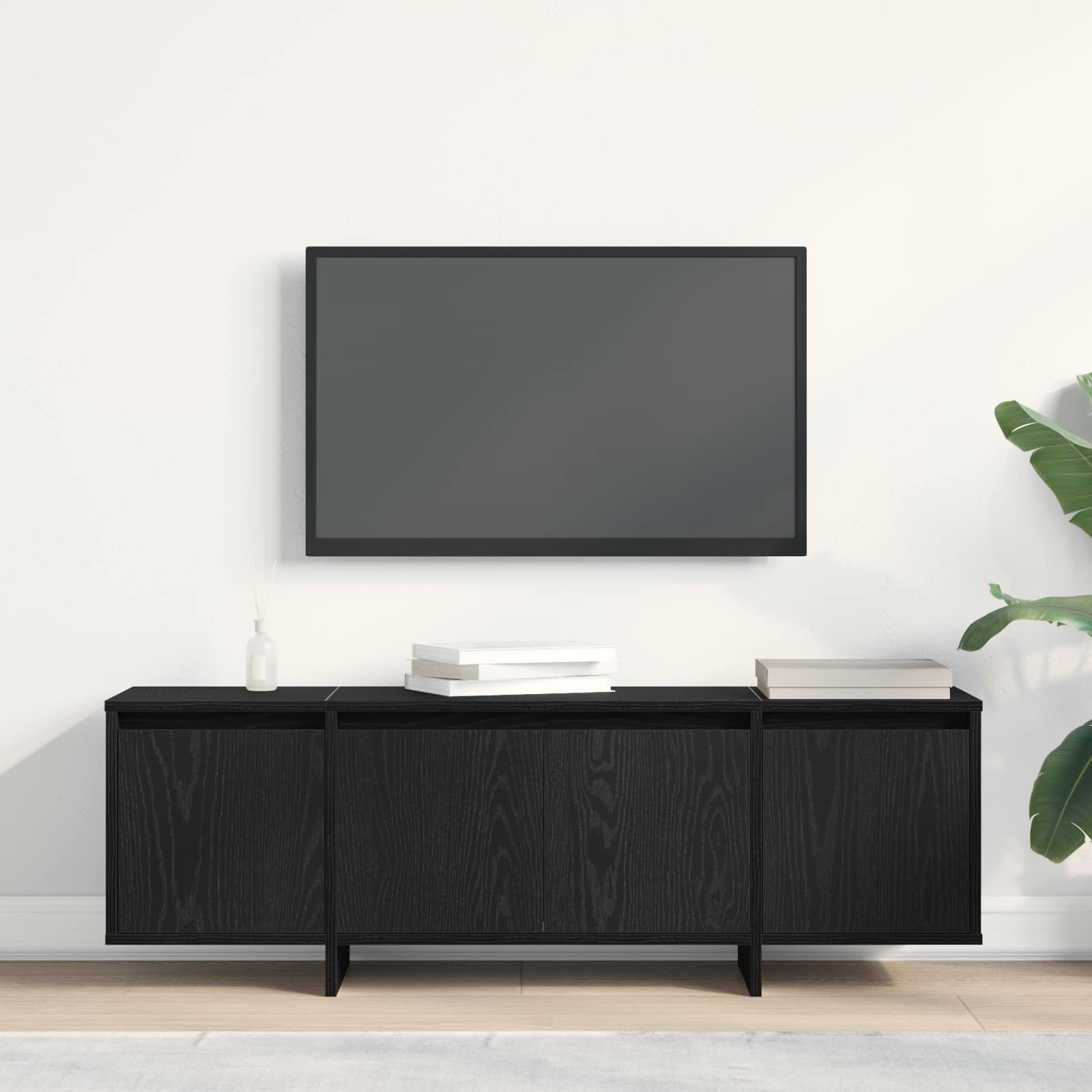 vidaXL TV-Schränk Schwarz Eichen-Optik 120 x 30 x 40,5 cm