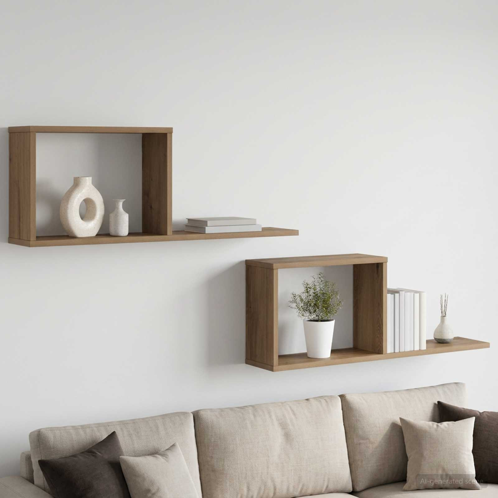 vidaXL Schweberegale 2 pcs Artisan-Eiche 80 x 15 x 30 cm Holzwerkstoff