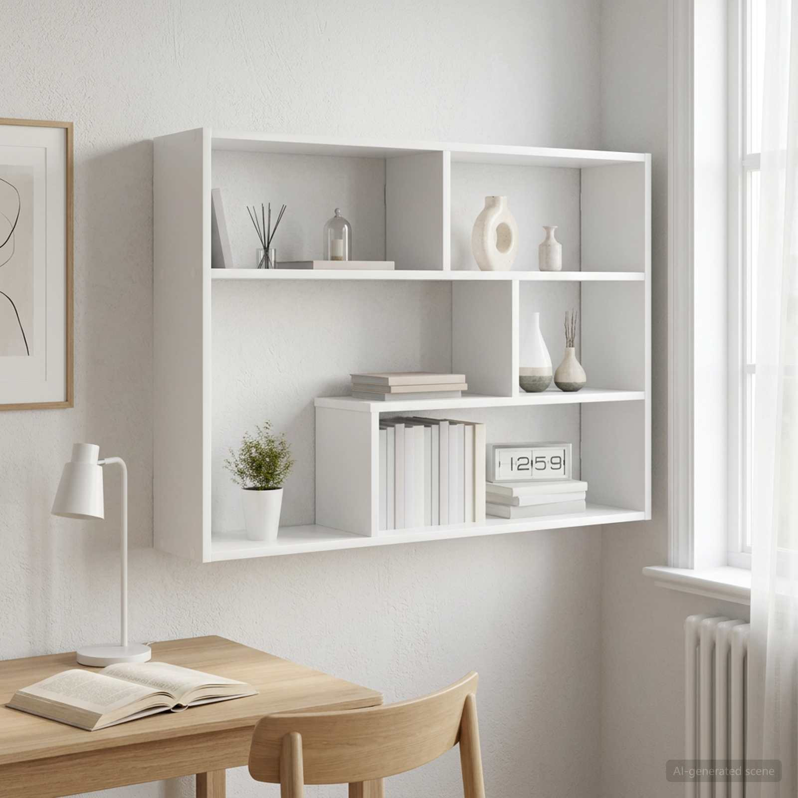 vidaXL Wandregal Wandhalterung Weiß 95 x 20 x 69,5 cm Holzwerkstoff