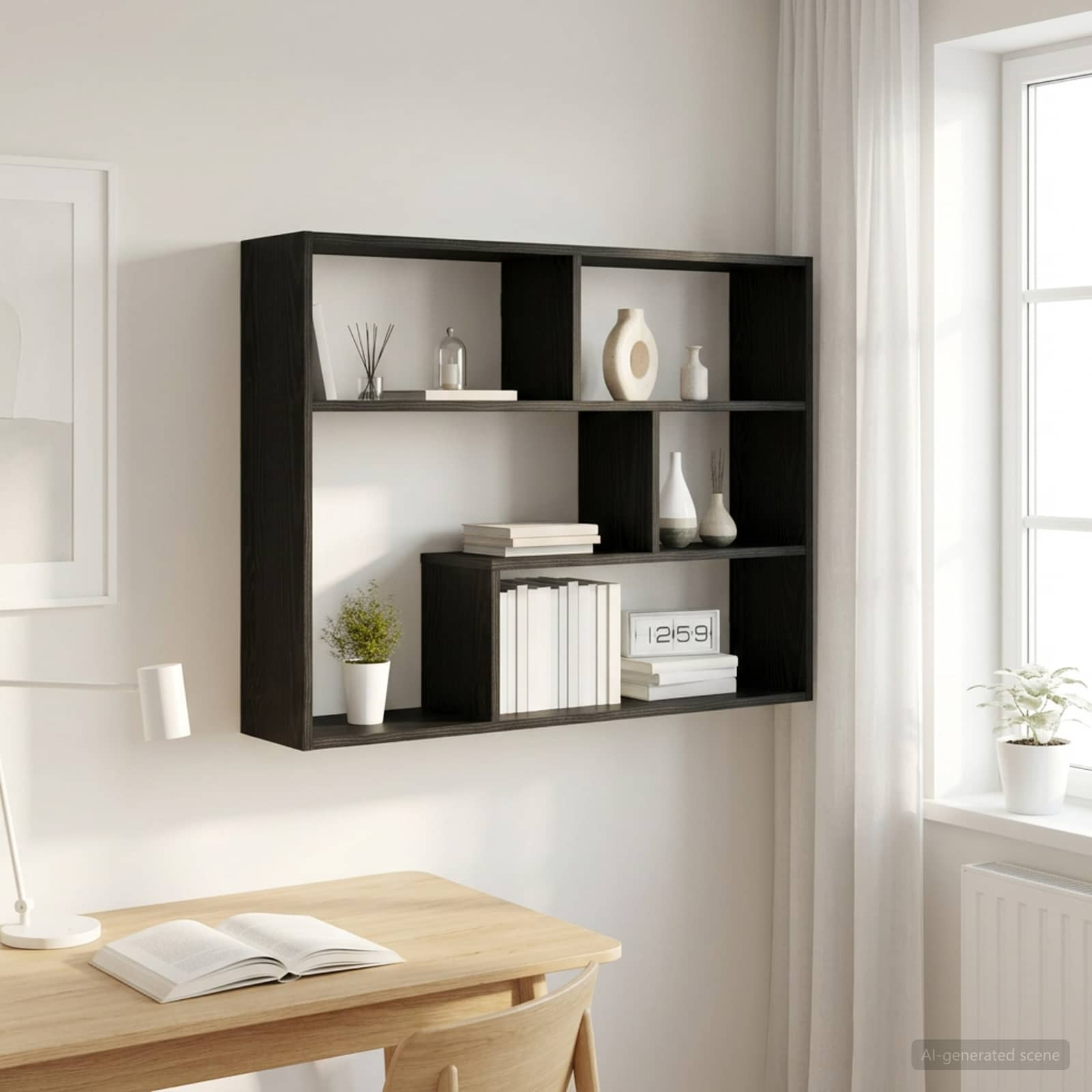 vidaXL Wandregal Wandhalterung Schwarze Eiche 95 x 20 x 69,5 cm