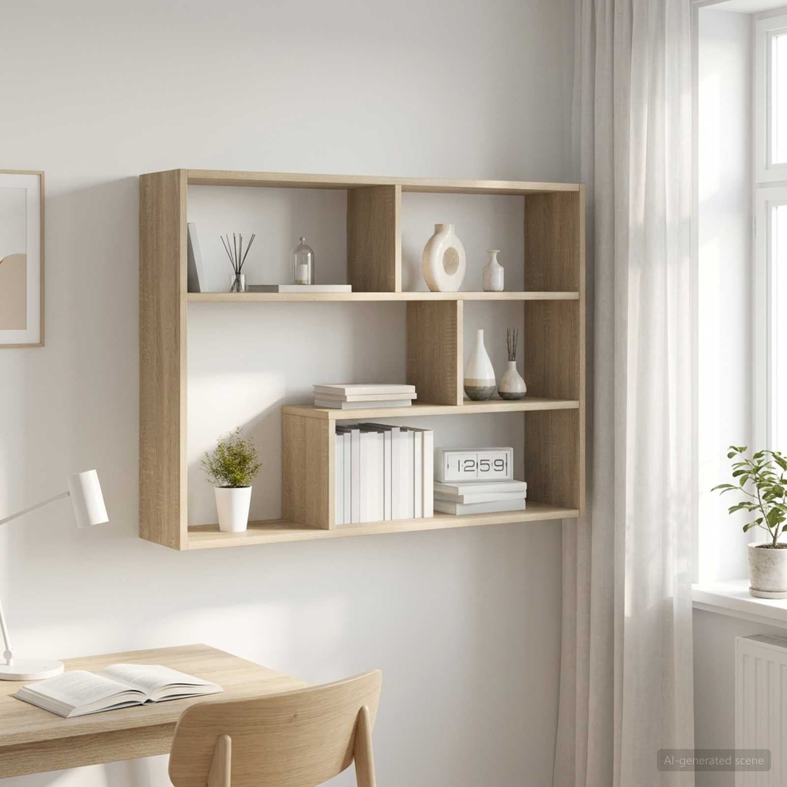 vidaXL Wandregal Wandhalterung Sonoma-Eiche 95 x 20 x 69,5 cm