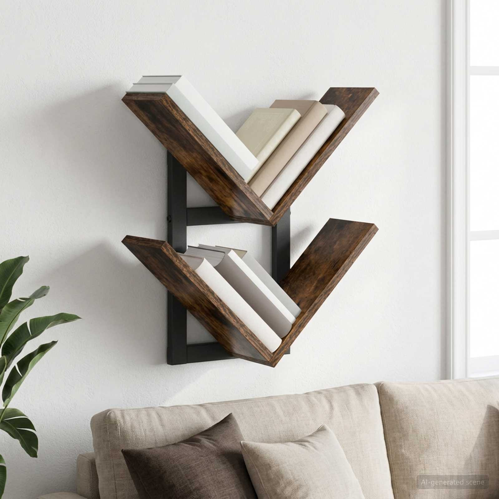 vidaXL Wandregal Raucheiche 43 x 15 x 47 cm Holzwerkstoff
