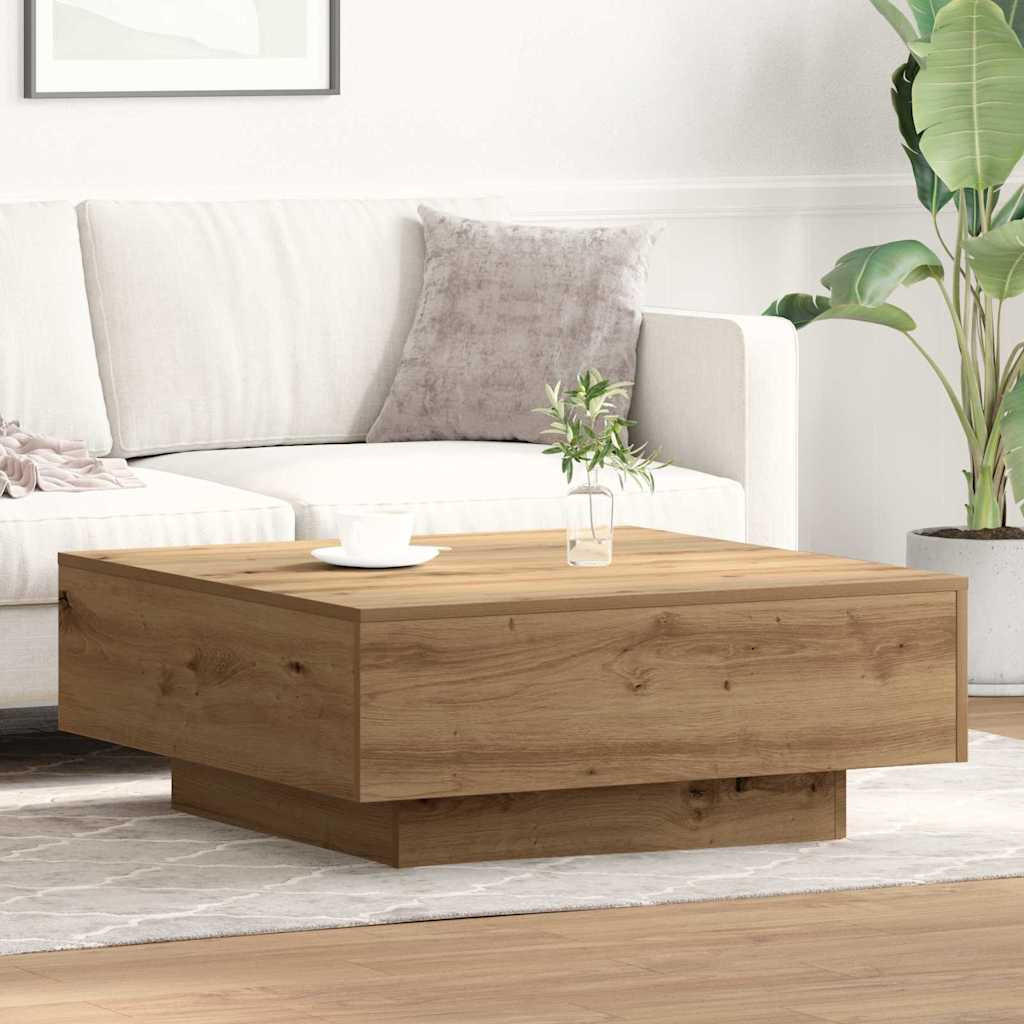 vidaXL Couchtisch Artisan-Eiche 80 x 80 x 31 cm