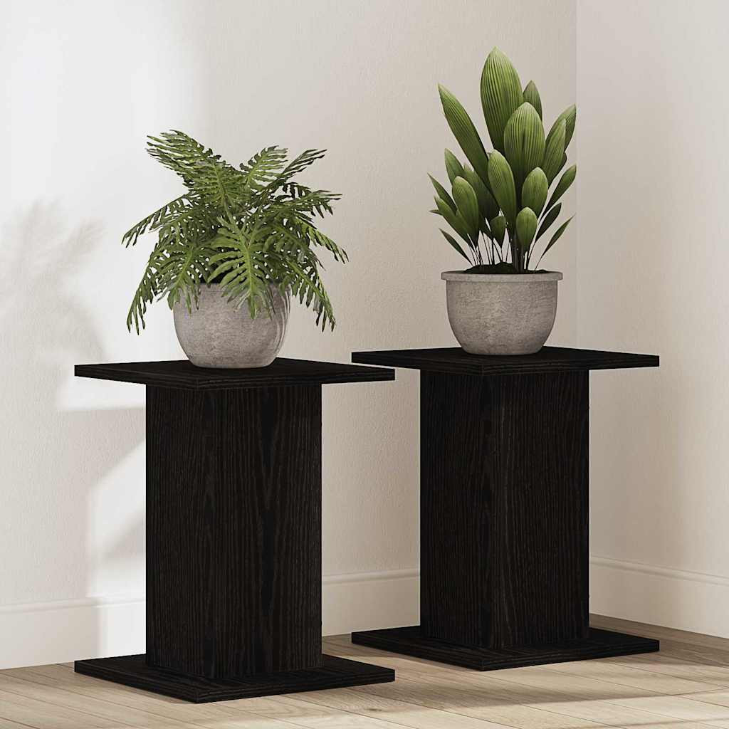 vidaXL Pflanzenständer 2 pcs Schwarz Eichen-Optik 30 x 30 x 40 cm