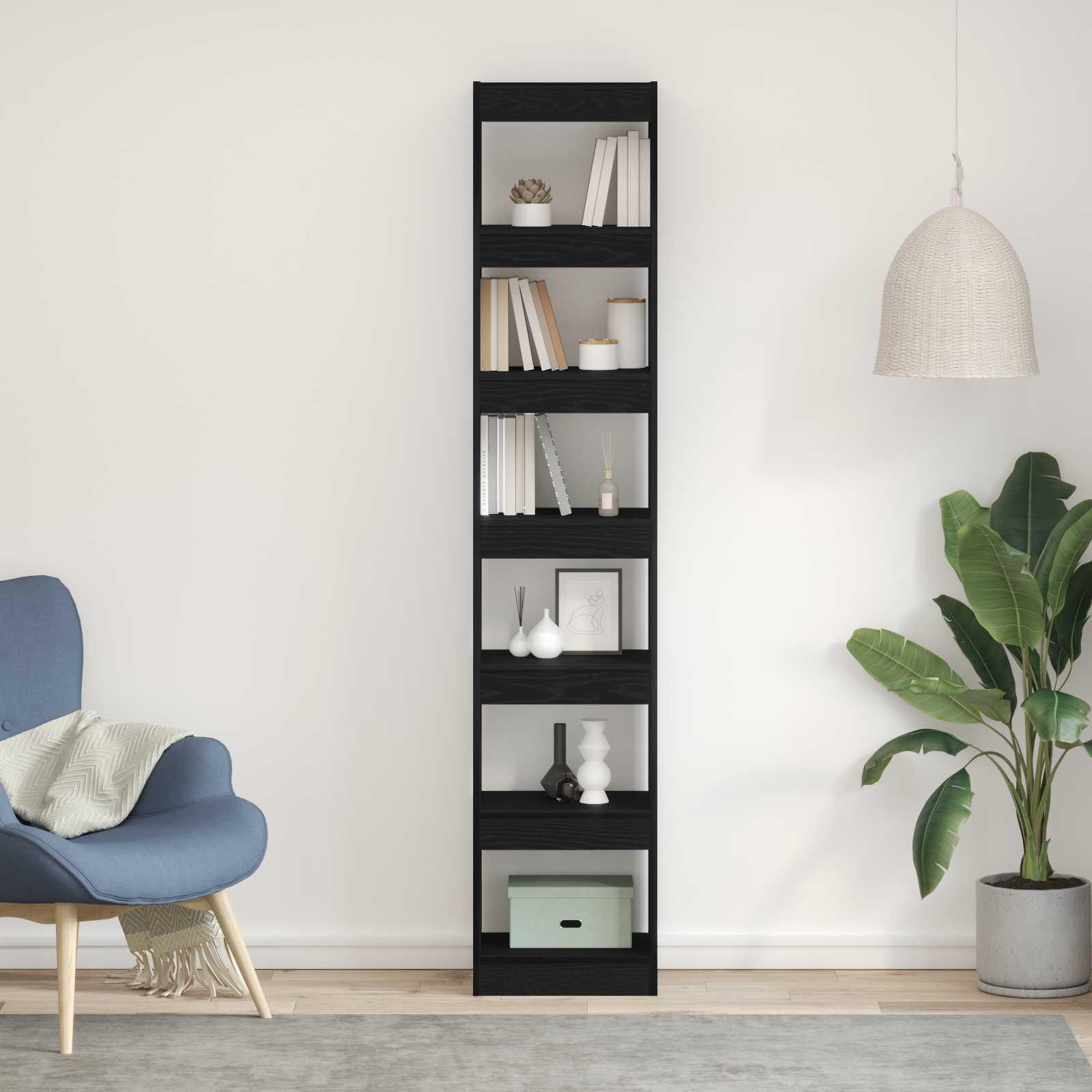 vidaXL Bücherregal Schwarz Eichen-Optik 40 x 30 x 198 cm Holzwerkstoff