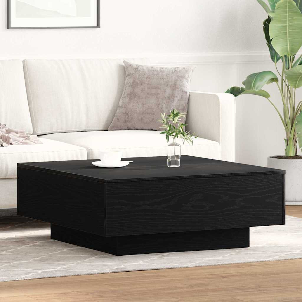 vidaXL Couchtisch Schwarz Eichen-Optik 80 x 80 x 31 cm