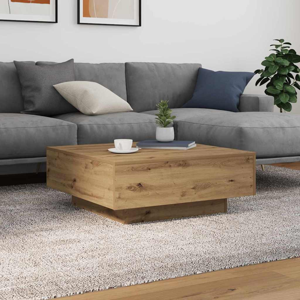 vidaXL Couchtisch Artisan-Eiche 80 x 80 x 31 cm Holzwerkstoff