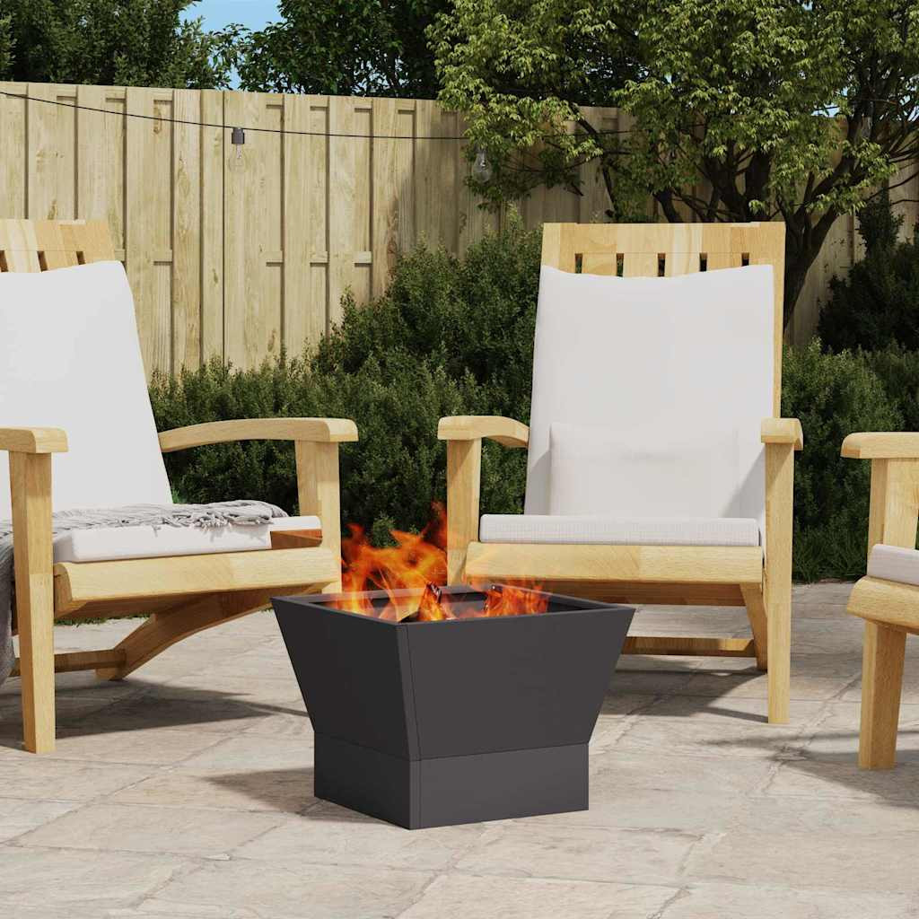 vidaXL Feuerstelle Schwarz 40 x 40 x 35 cm Wetterfeststahl