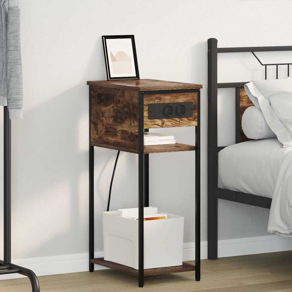 vidaXL Nachttisch Geräucherte Eiche 41 x 28 x 76 cm Holzwerkstoff