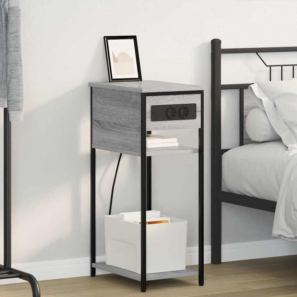 vidaXL Nachttisch Graues Sonoma 41 x 28 x 76 cm Holzwerkstoff