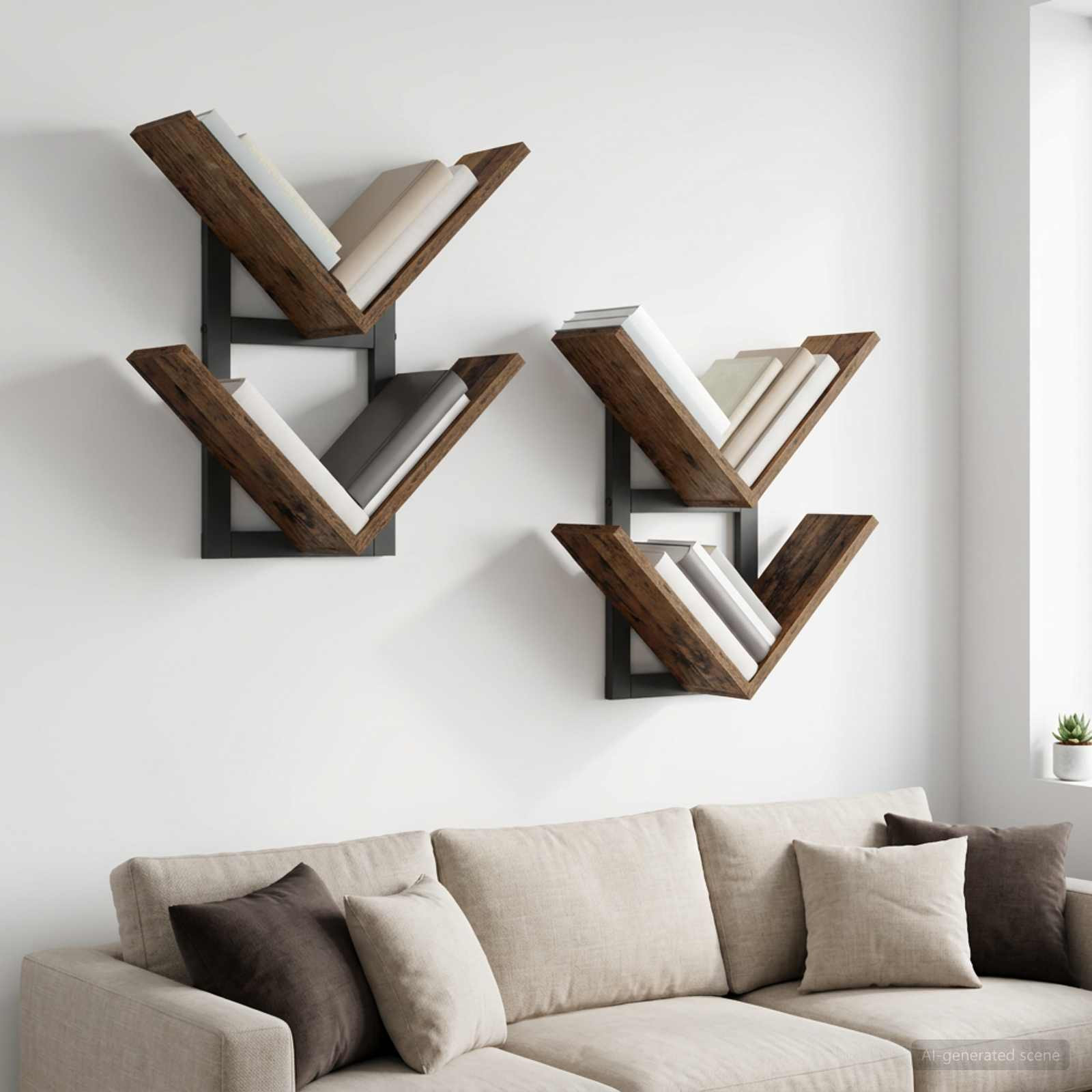 vidaXL Wandregal 2 pcs Altholz 43 x 15 x 47 cm Holzwerkstoff