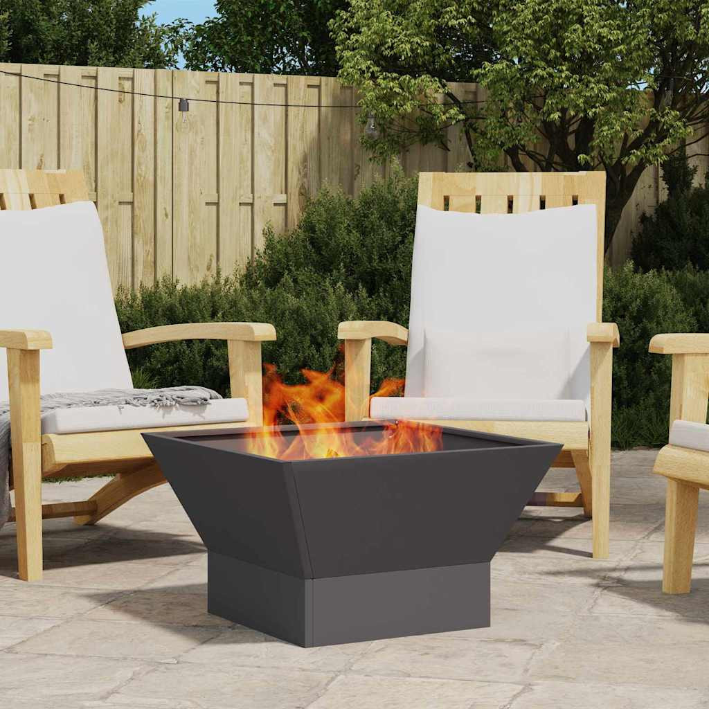 vidaXL Feuerstelle Schwarz 60 x 60 x 35 cm Wetterfeststahl