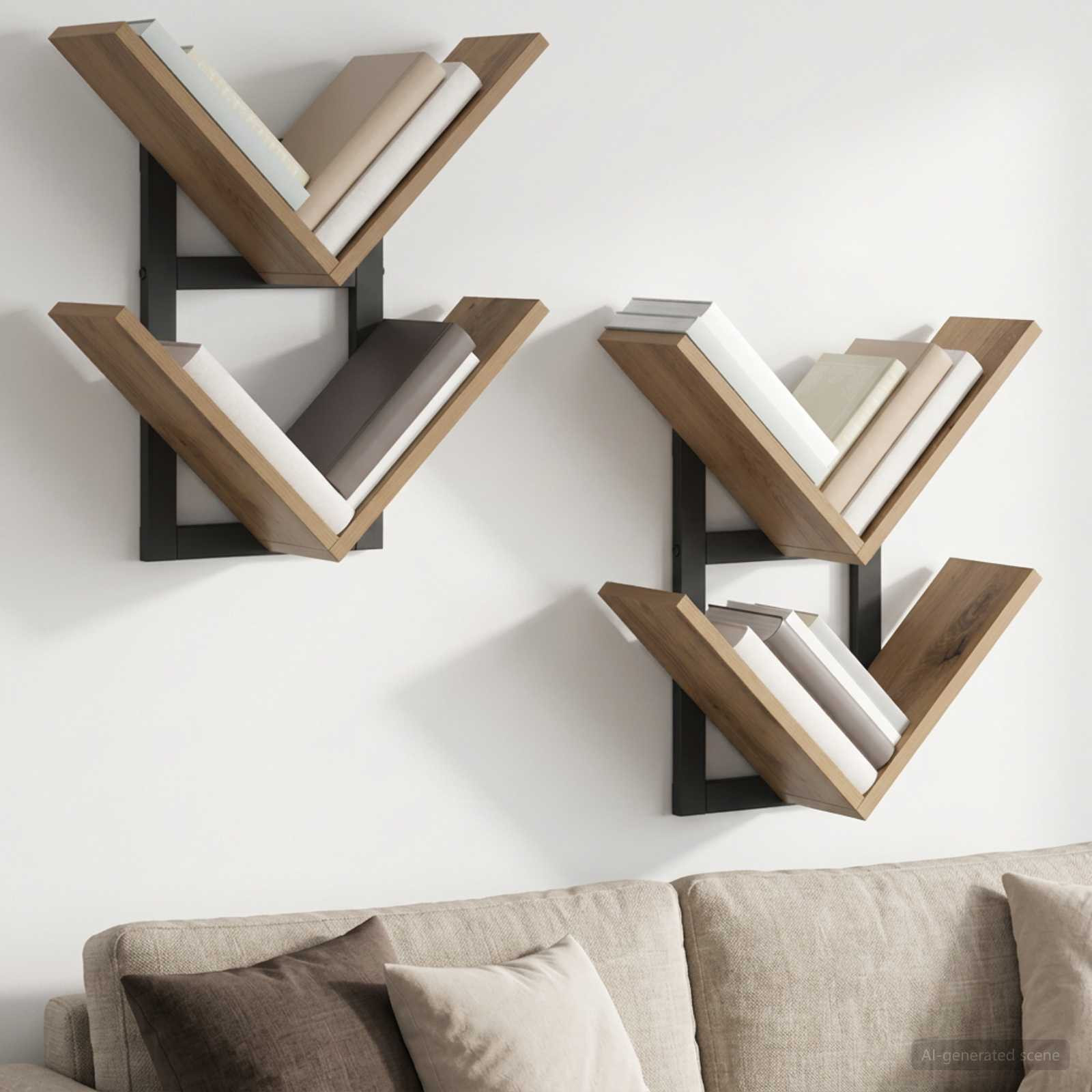 vidaXL Wandregal 2 pcs Artisan-Eiche 43 x 15 x 47 cm Holzwerkstoff