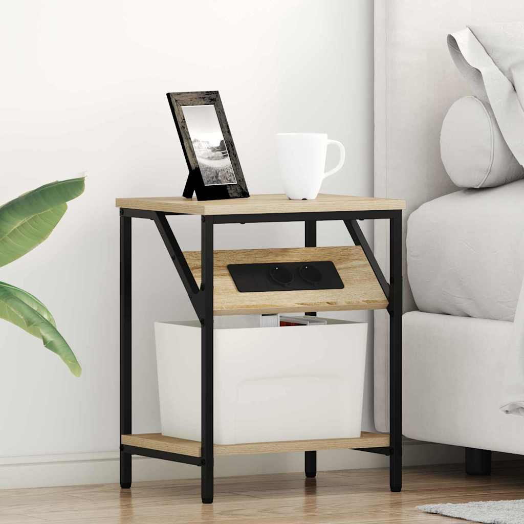 vidaXL Nachttisch 2 pcs Sonoma-Eiche 38 x 30 x 48 cm Holzwerkstoff