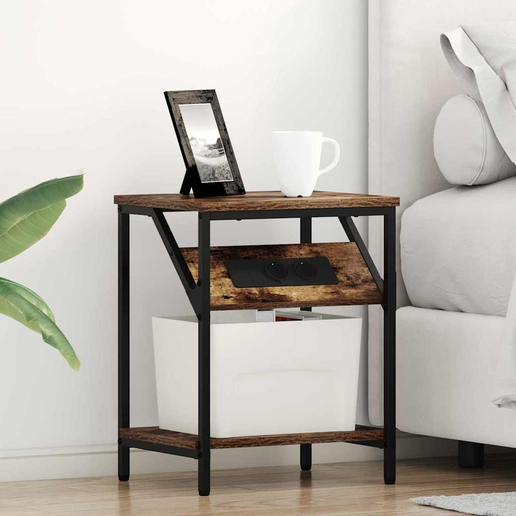 vidaXL Nachttisch 2 pcs Geräucherte Eiche 38 x 30 x 48 cm
