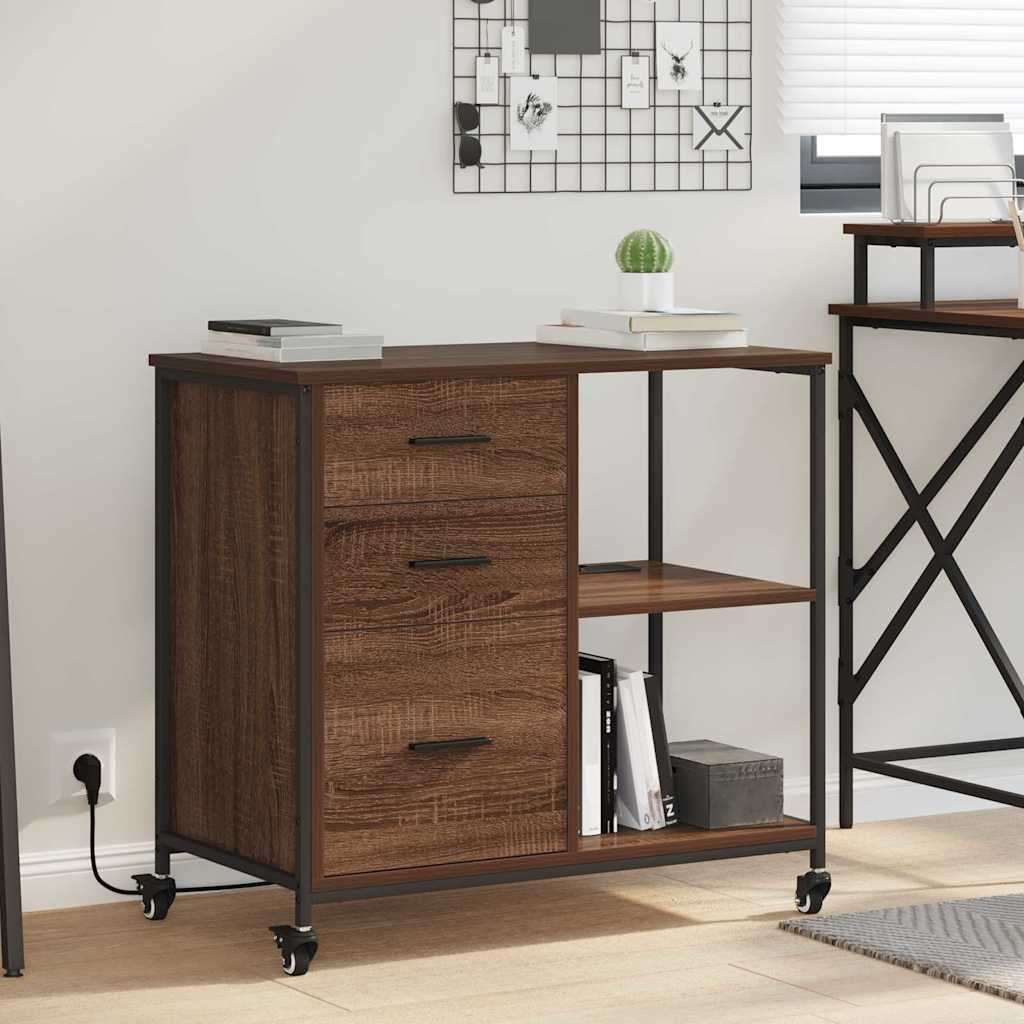 vidaXL Schrank mit Ladestation Braun Eichen-Optik 76 x 41 x 72 cm