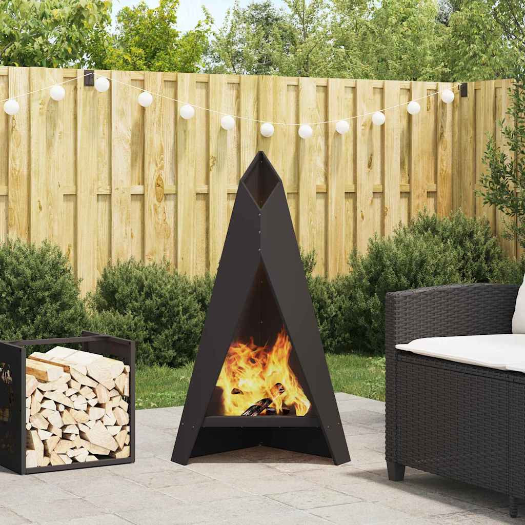 vidaXL Feuerschale Schwarz 58 x 40 x 100 cm Wetterfeststahl