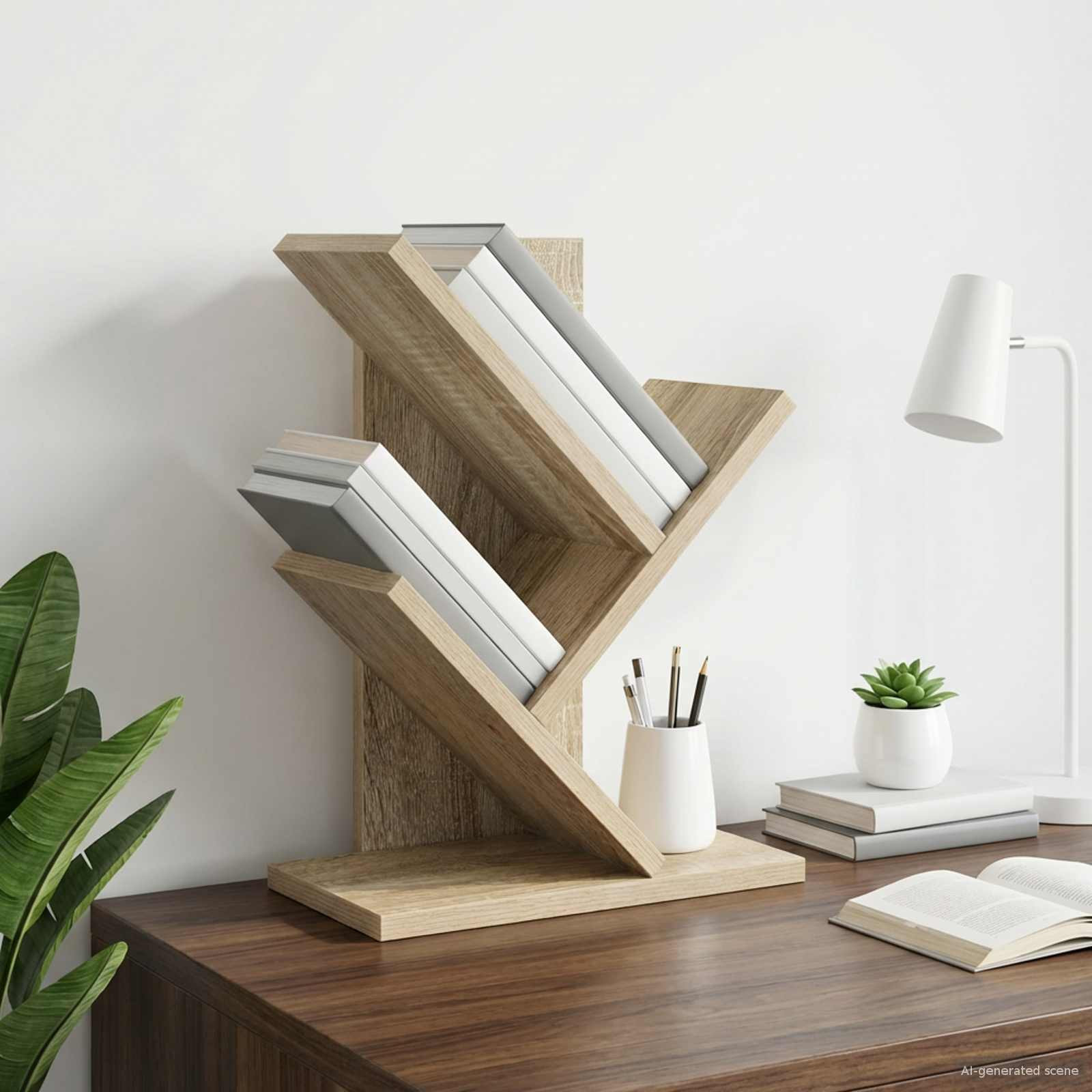 vidaXL Baumbücherregal 3-stöckig 30 x 18 x 40 cm Holzwerkstoff
